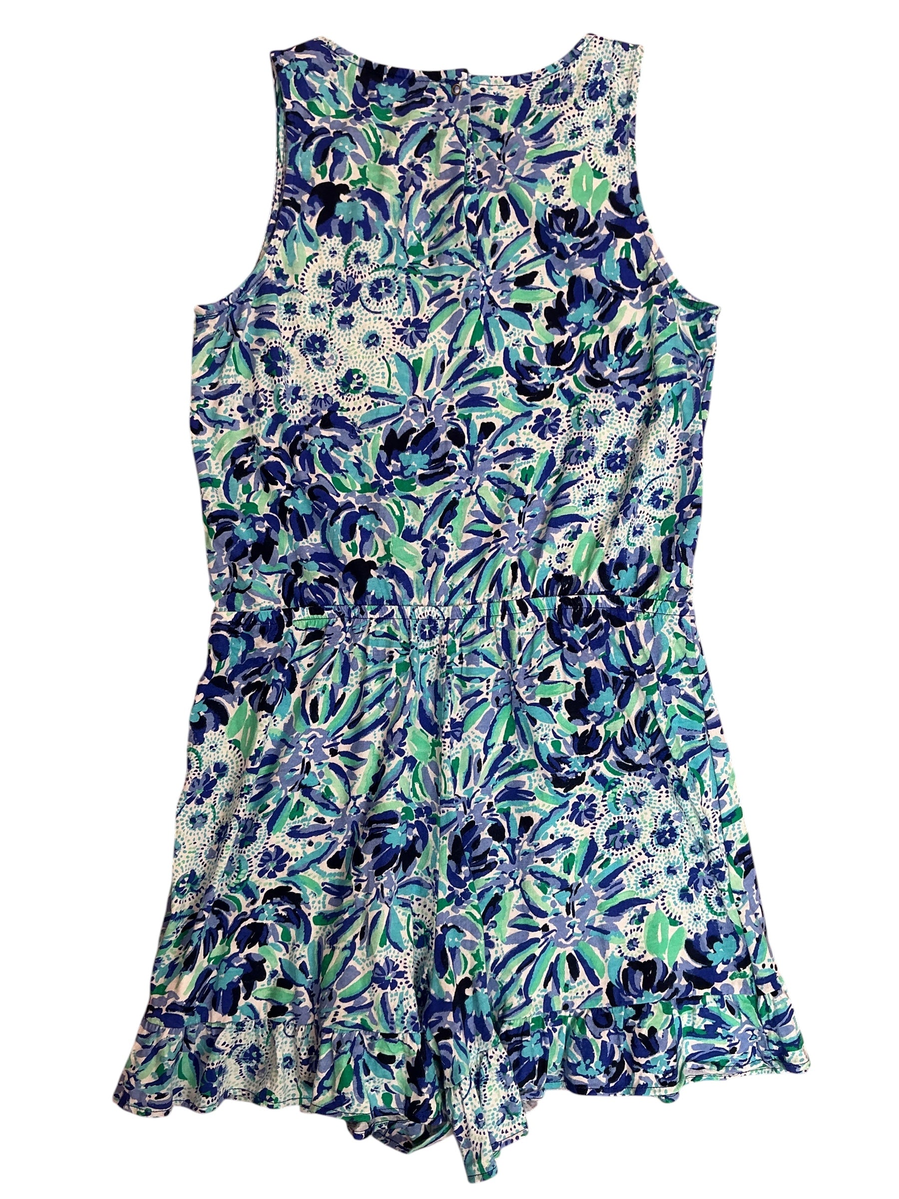 Lilly Pulitzer Kids Girls Lula Romper High Tide Navy - Size XXL 16