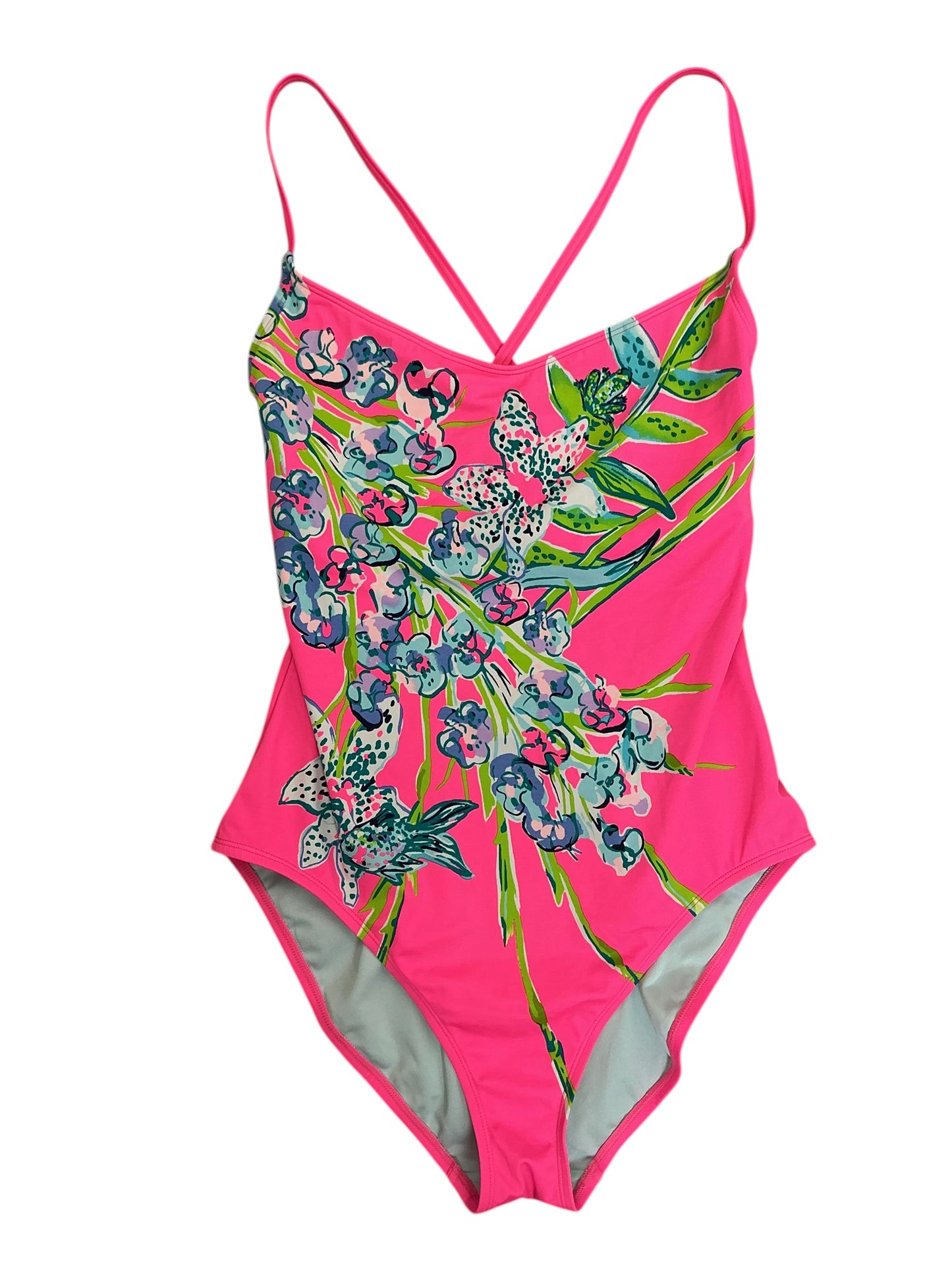 Lilly Pulitzer Azalea One-Piece Swimsuit Roxie Pink Mermaid In The Shade - Size 12