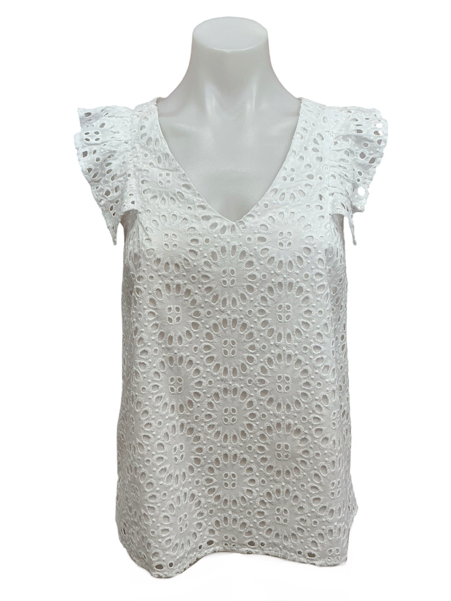 Lilly Pulitzer NWT Lina Top Resort White Beach Paradise Eyelet - Size XS