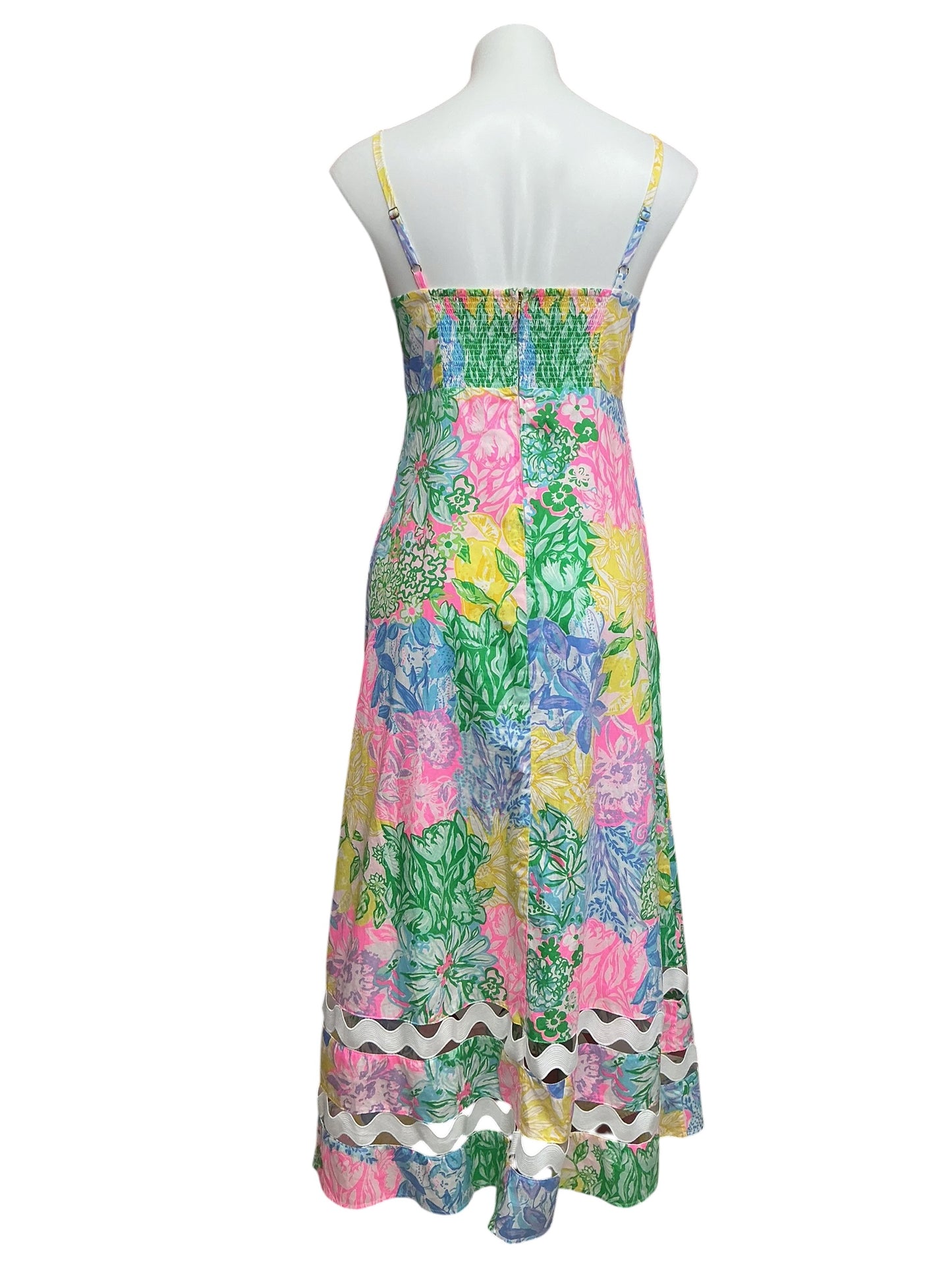 Lilly Pulitzer Haliey Midi Dress Multi Bright Delight Patch - Size 6