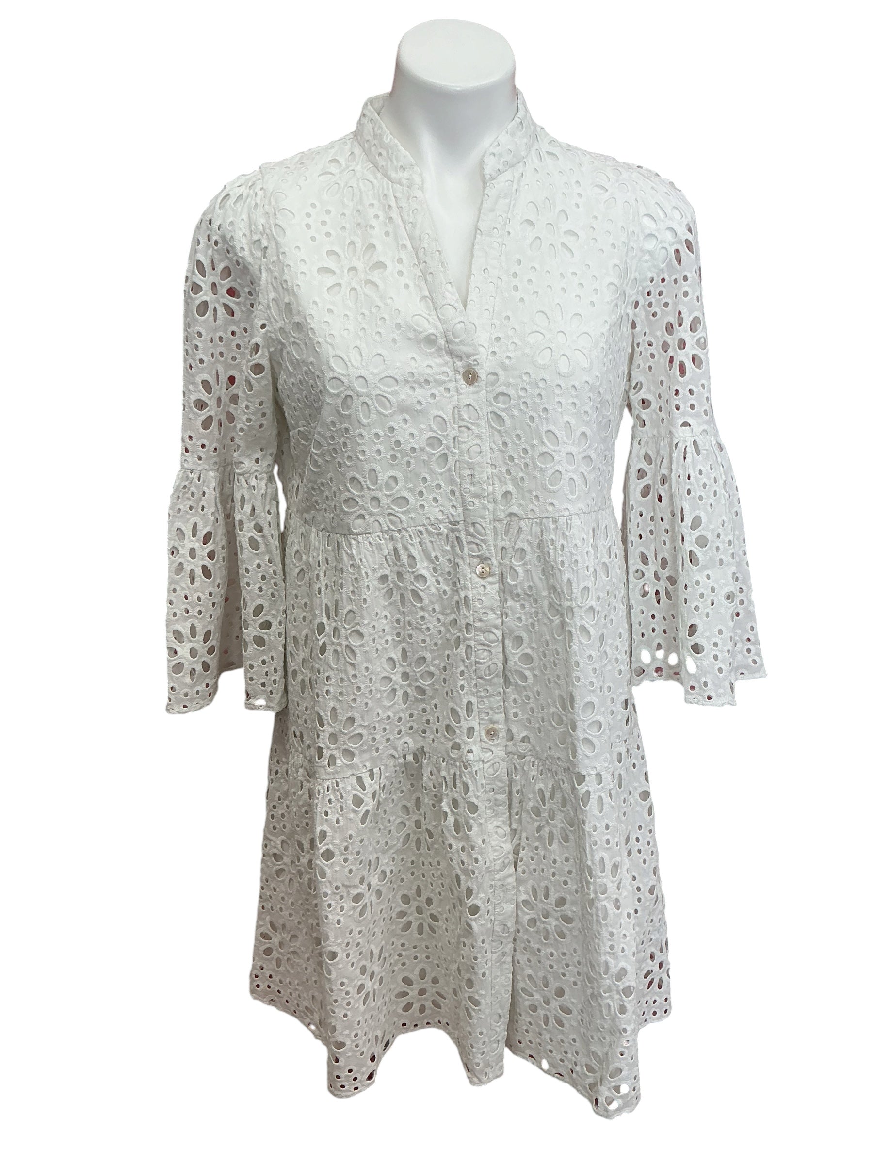 Lilly Pulitzer Hazelanne Eyelet Dress Resort White Funflower Eyelet - Size 8