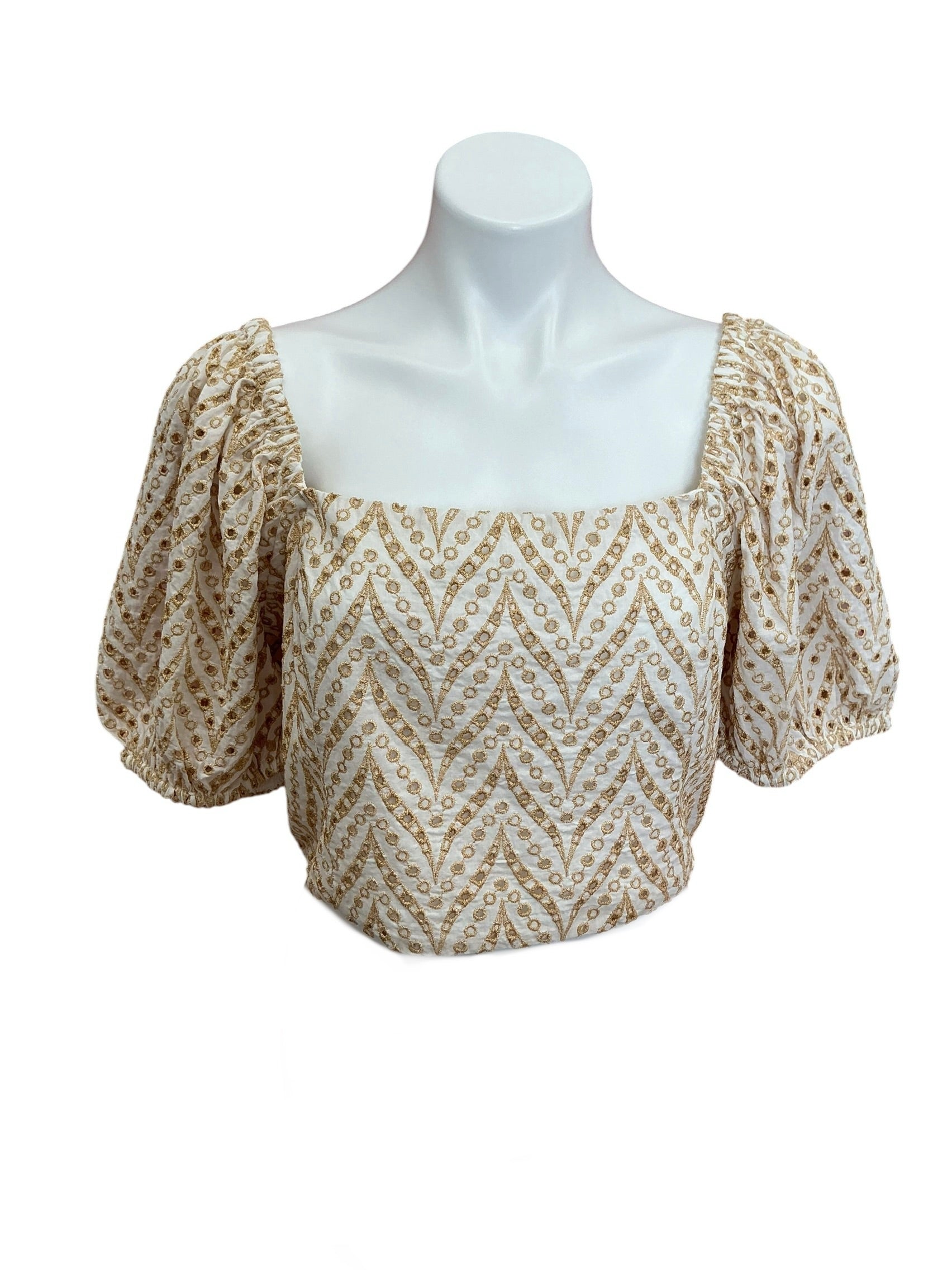 Lilly Pulitzer Yara Eyelet Top Sand Bar Mermaid Tail Metallic - Size 12