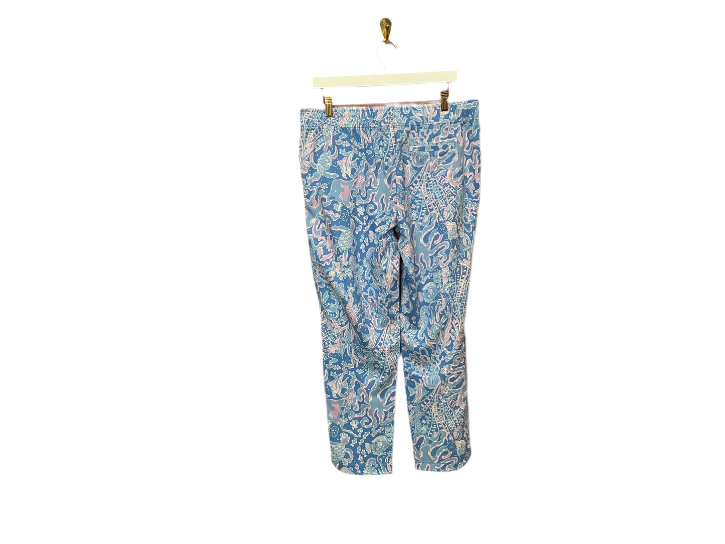 Lilly Pulitzer NWT Emora Knit Pant Boca Blue Sea What I Sea - Size L