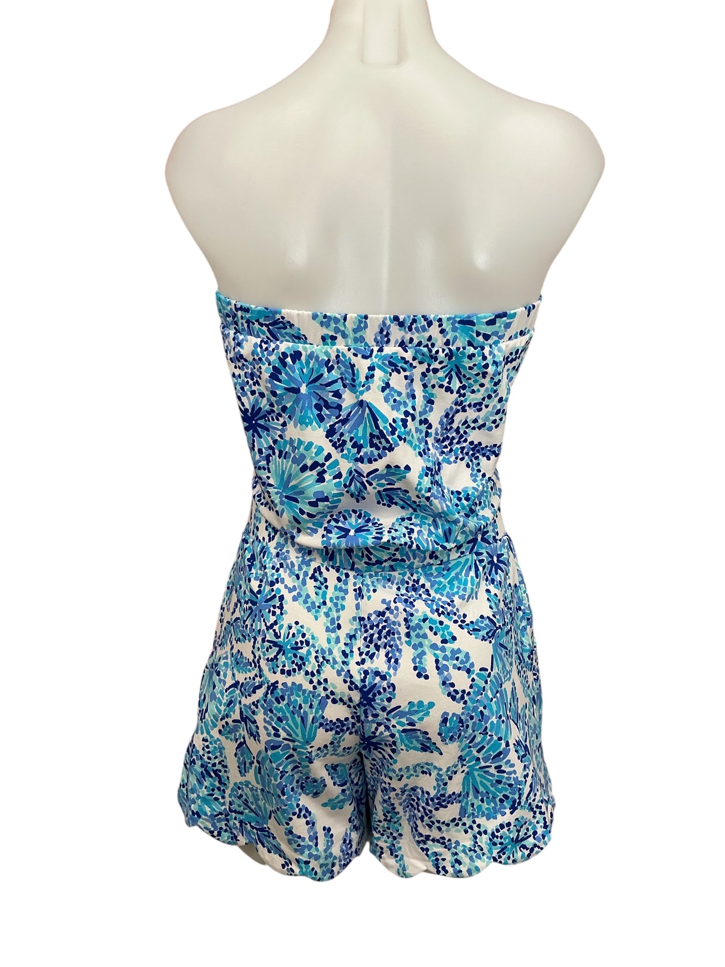 Lilly Pulitzer Jace Romper Turquoise Oasis Shell Me You Love Me - Size XS