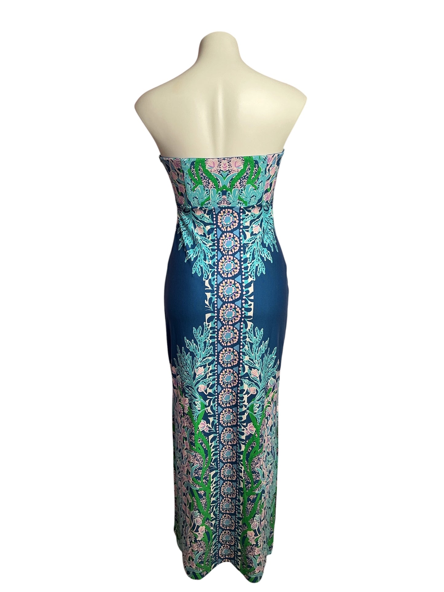 Lilly Pulitzer- NWT Nia Strapless Maxi Dress Barton Blue Seacret Escape Size 2