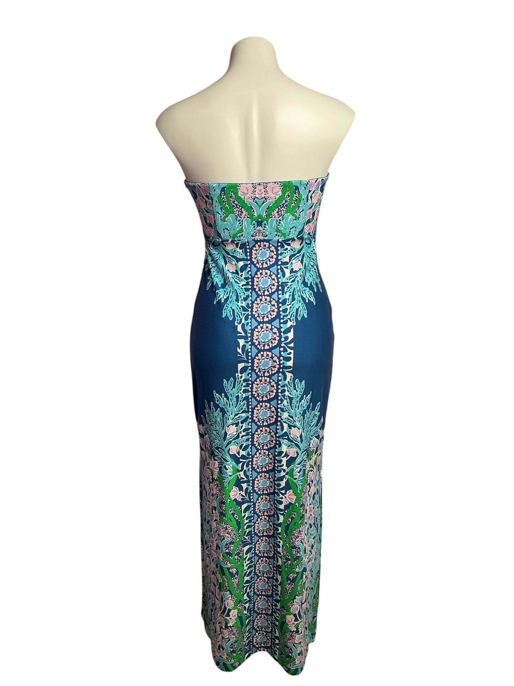 Lilly Pulitzer- NWT Nia Strapless Maxi Dress Barton Blue Seacret Escape Size 2