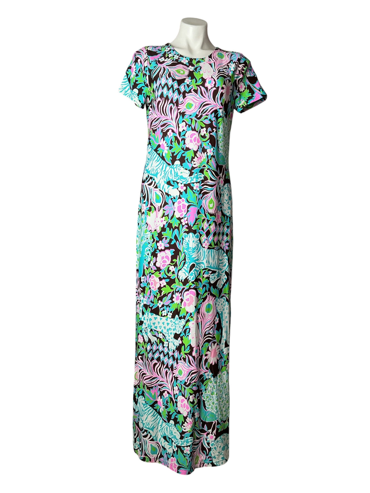 Lilly Pulitzer Kaden UPF 50+ Maxi Dress Multi Royal Zoo - Size L