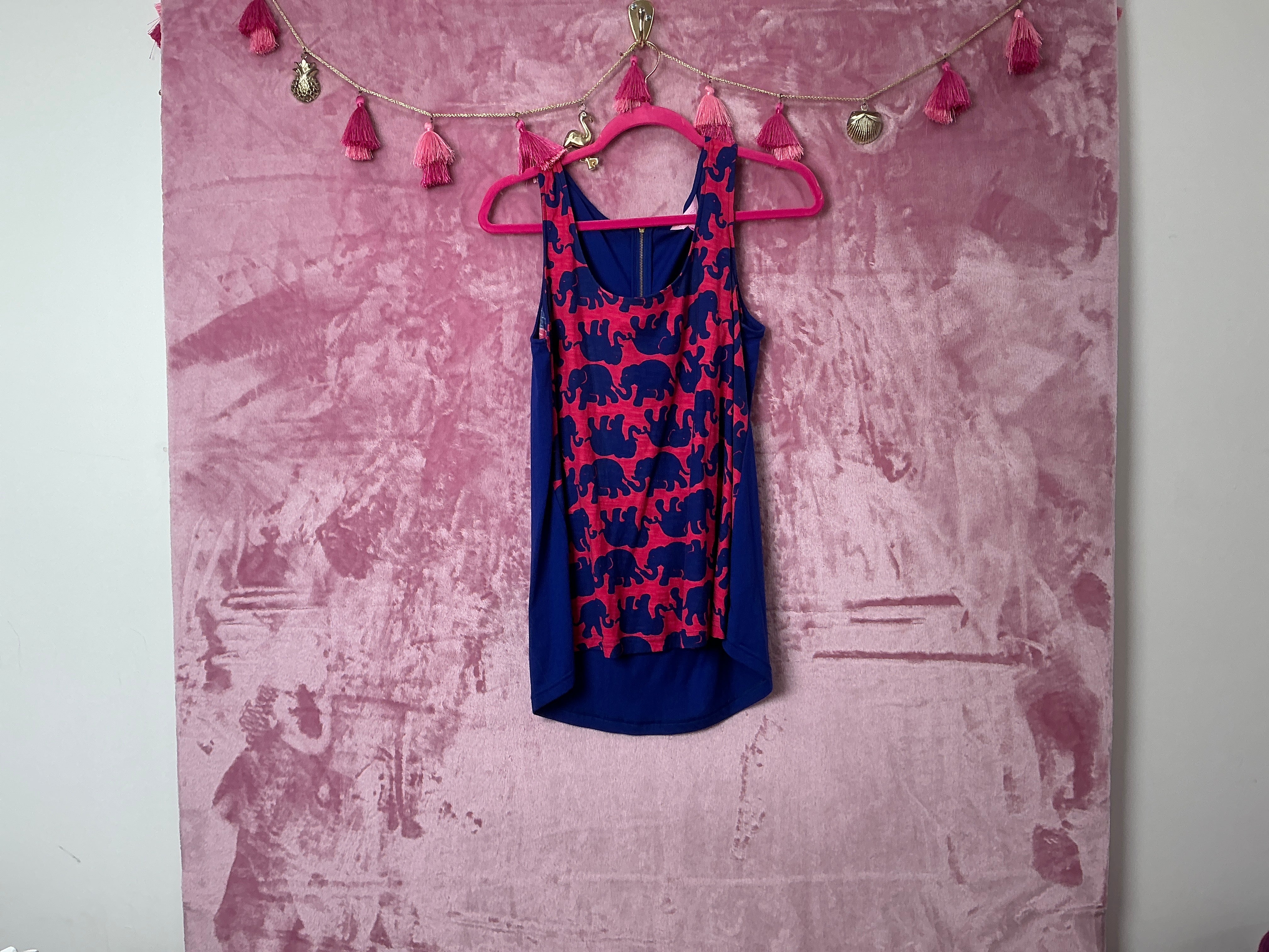 Lilly Pulitzer NWT Hart Top Printed Kissy Pink Tusk In Sun - Size M