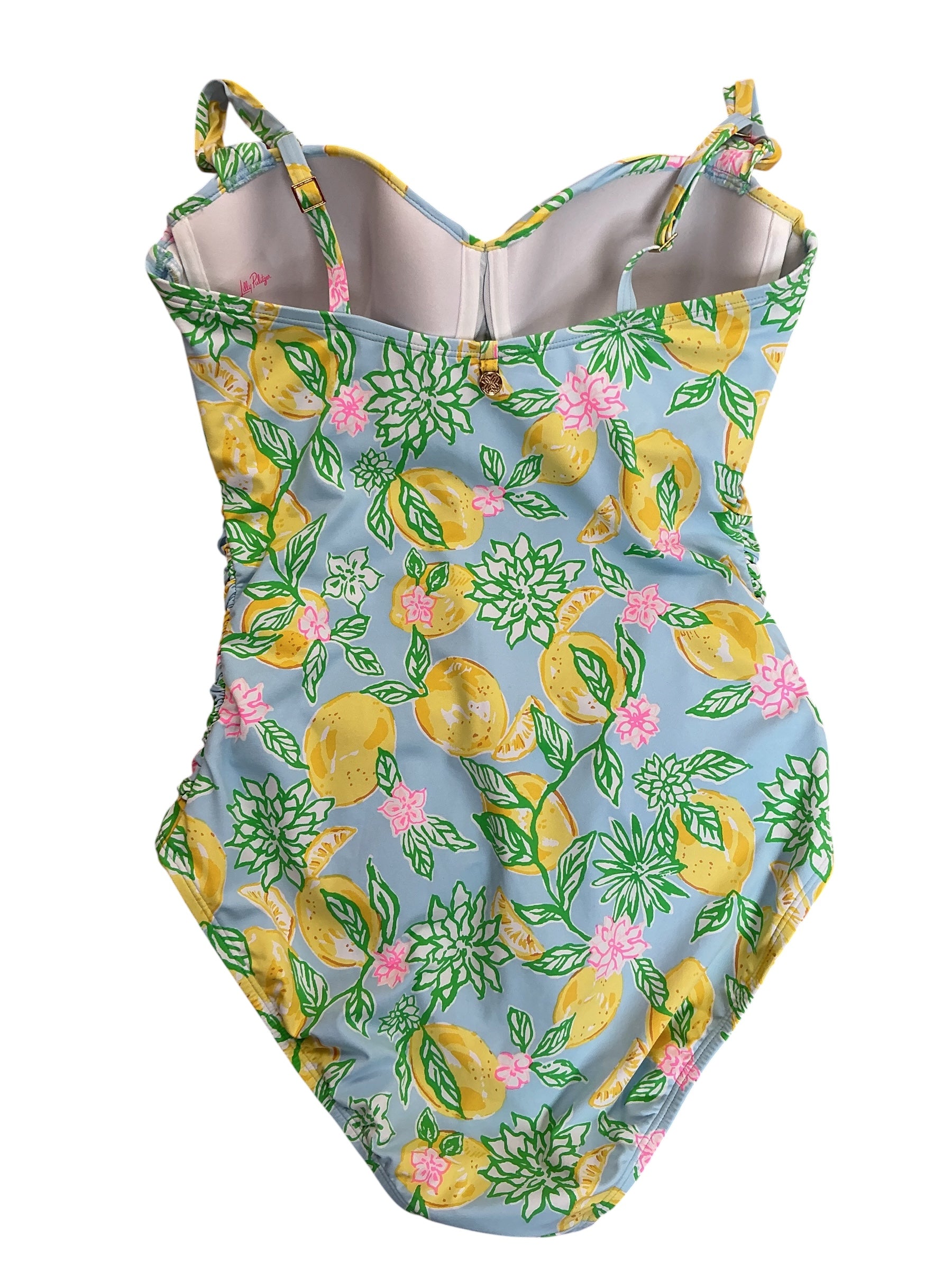 Lilly Pulitzer Solaria One-Piece Swimsuit Bluette Make Lemonade - Size 12