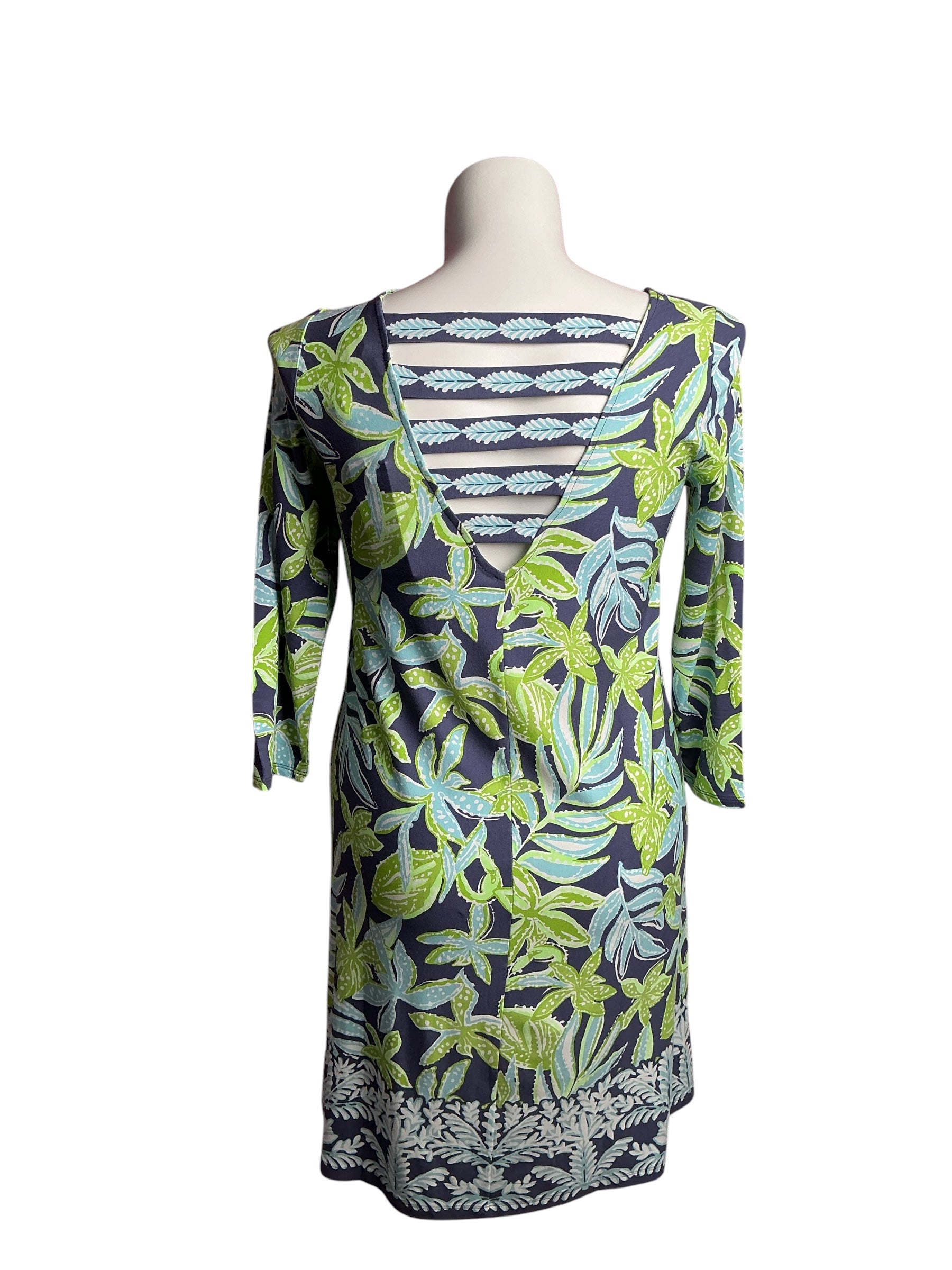 Lilly Pulitzer- NWT Ophelia 3/4 Sleeve Dress Sapphire Pool Tropical Tango Size M
