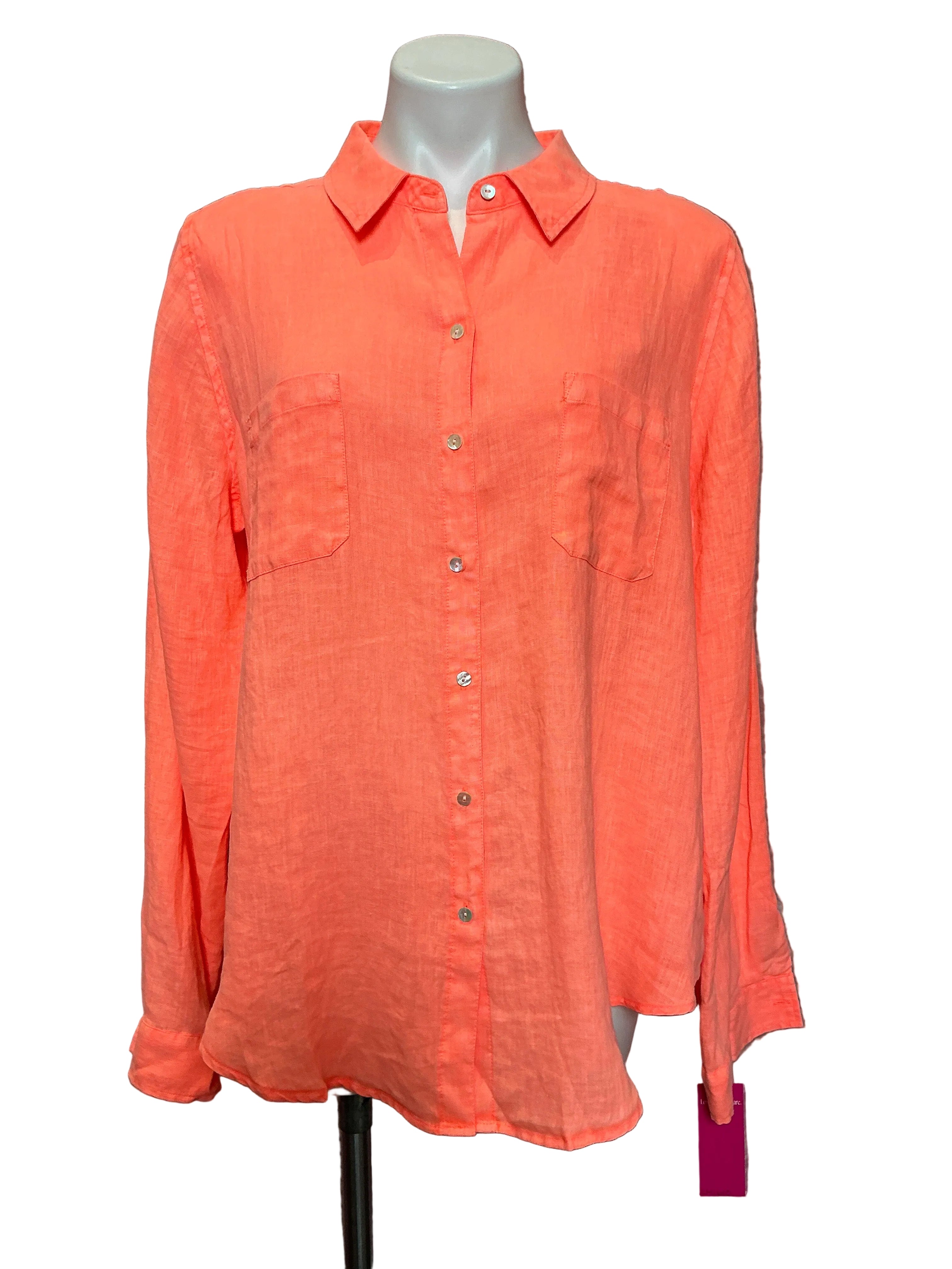 Lilly Pulitzer NWT Sea View Button Down Linen Top PB Bellini- Size XL