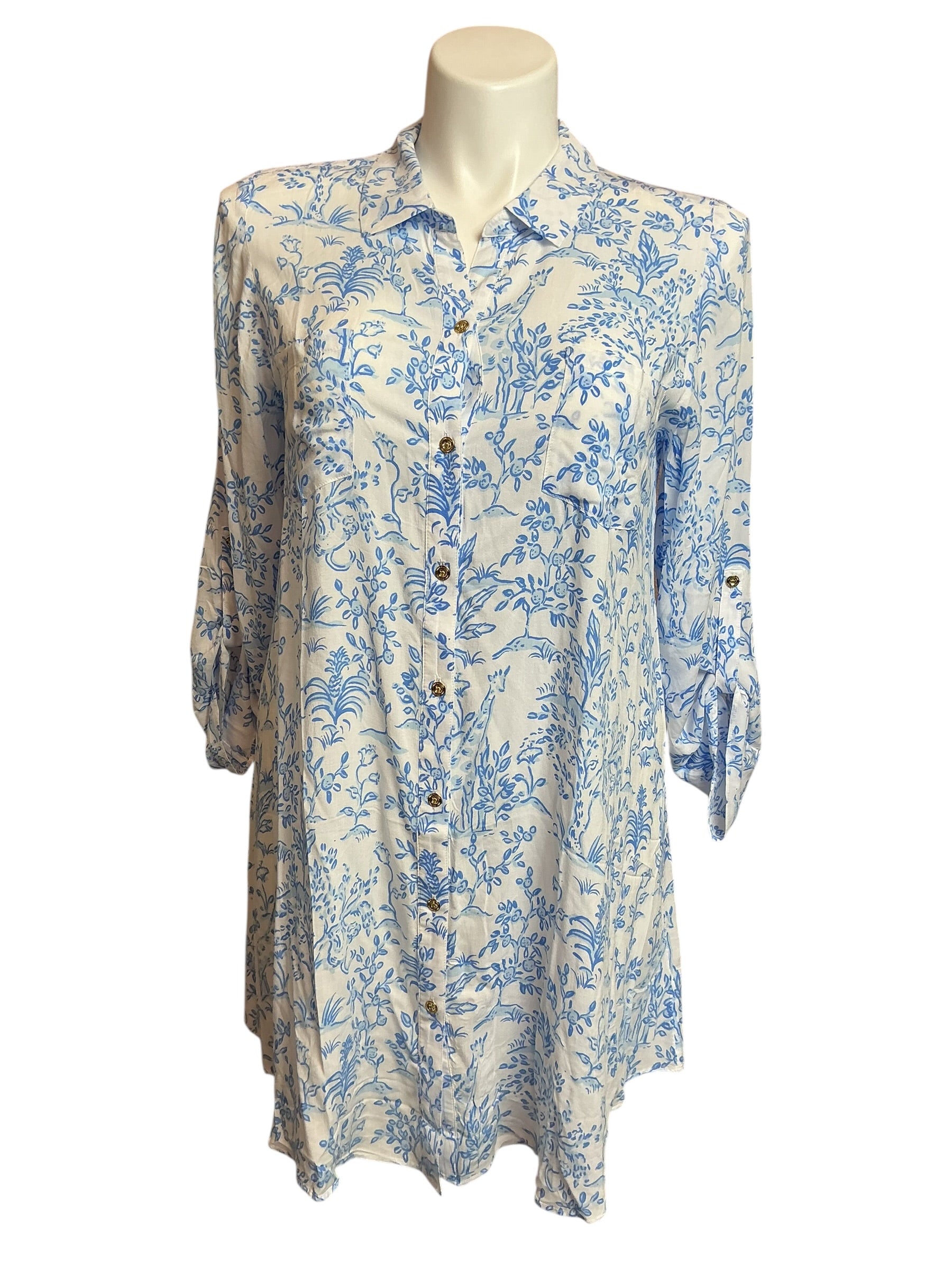Lilly Pulitzer Natalie Coverup Resort White Tall Tales - Size L