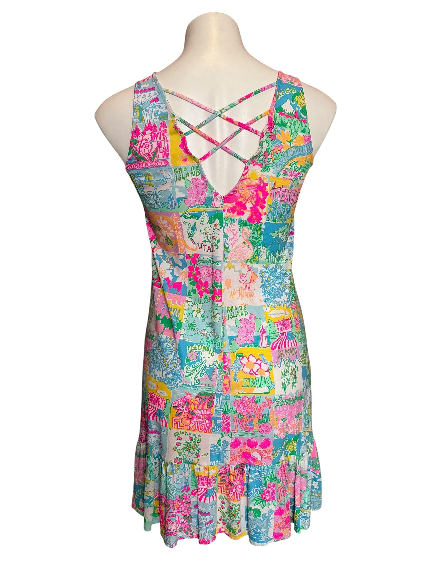 Lilly Pulitzer Kristen Flounce Dress Pop Up Lilly State of Mind - Size XXS