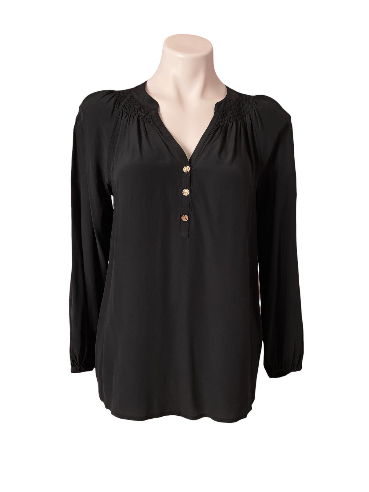 Lilly Pulitzer Elsa Silk Top Onyx - Size S