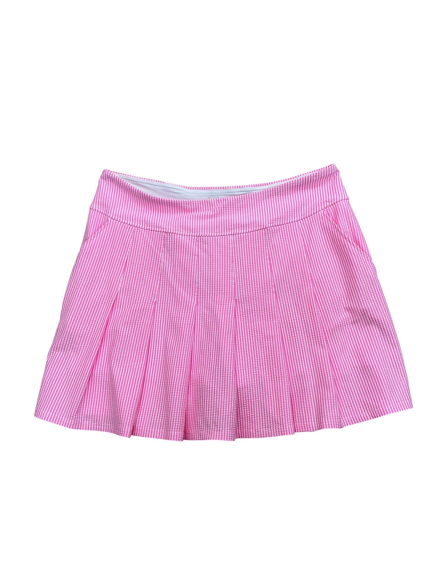 Lilly Pulitzer Luxletic Priska Skort UPF 50+ Havana Pink Performance Seersucker - Size 14
