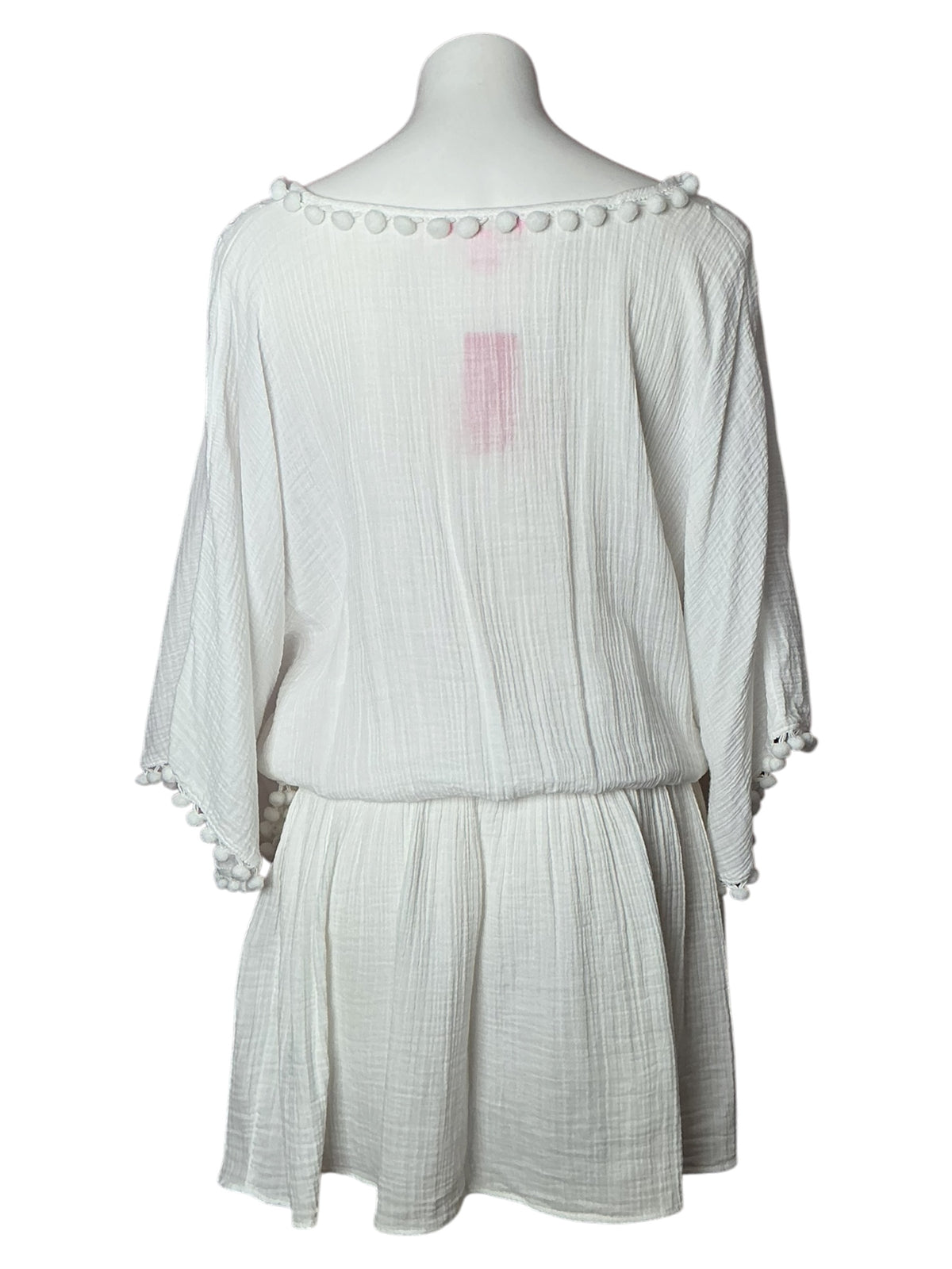 Lilly Pulitzer Amaury Embroidered Cotton Gauze Cover-Up Minidress Blouson Dress - Size L