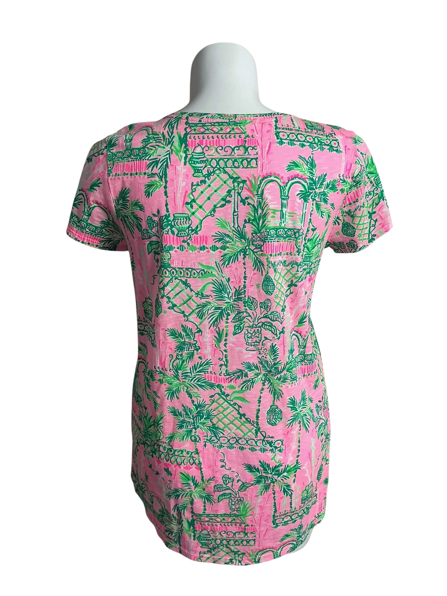 Lilly Pulitzer V-Neck Top Mandevilla Baby Always Worth It - Size XL