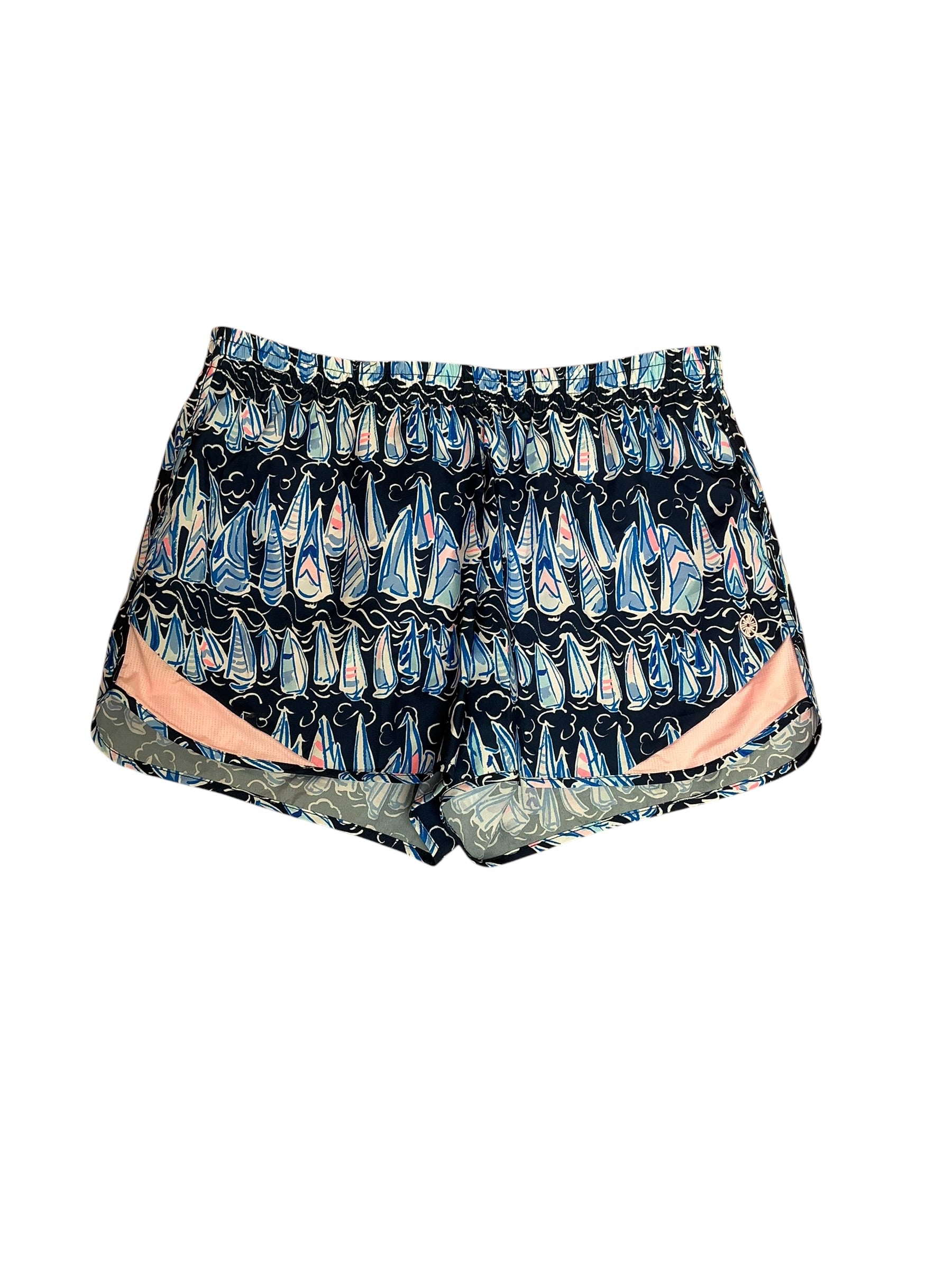 Lilly Pulitzer Luxletic 4" Ocean Trail Short Low Tide Navy Sails and Stripes - Size XS