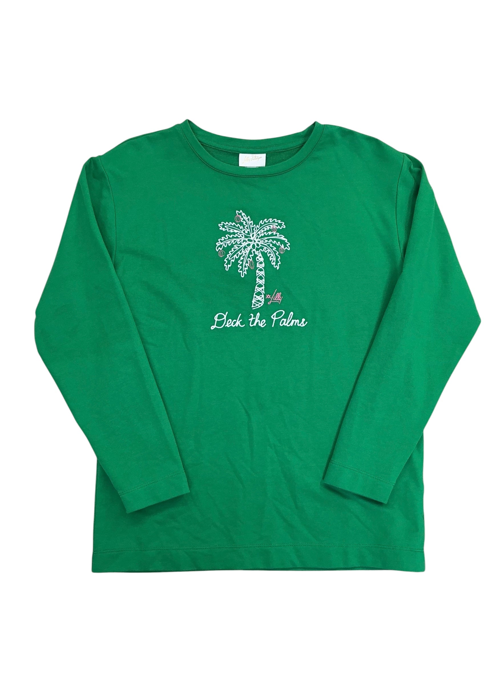 Lilly Pulitzer NWT Girls Kids Mini Ballad Sweatshirt Multi Deck The Palms Embroidered - Size XL