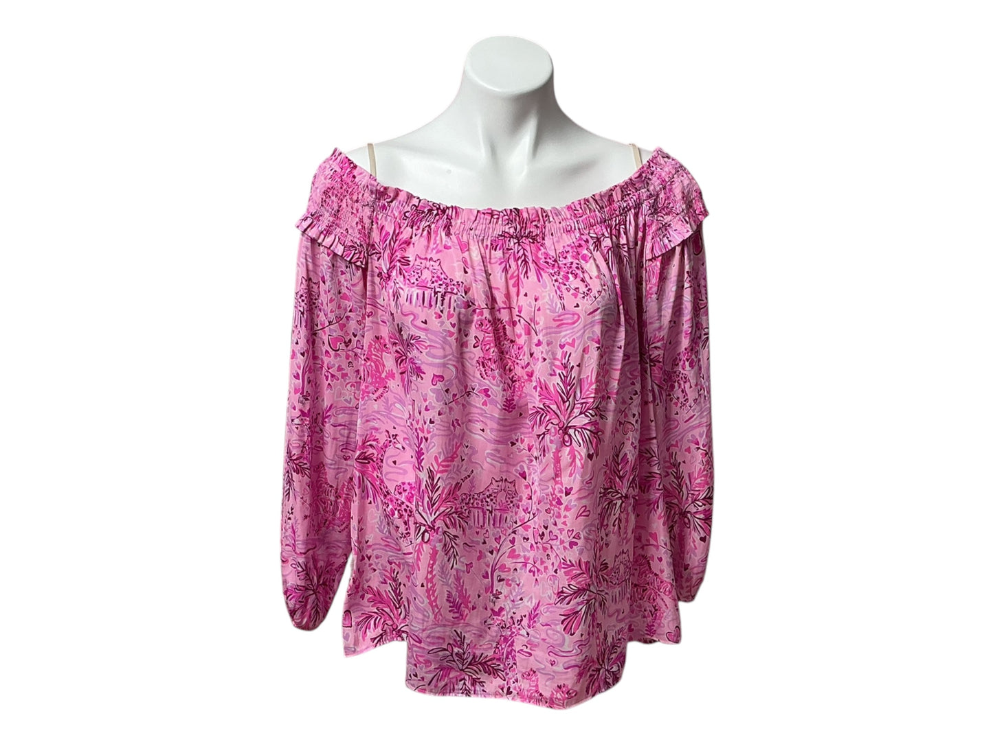 Lilly Pulitzer Blanche Off-The-Shoulder Top Wild About You - Size XL