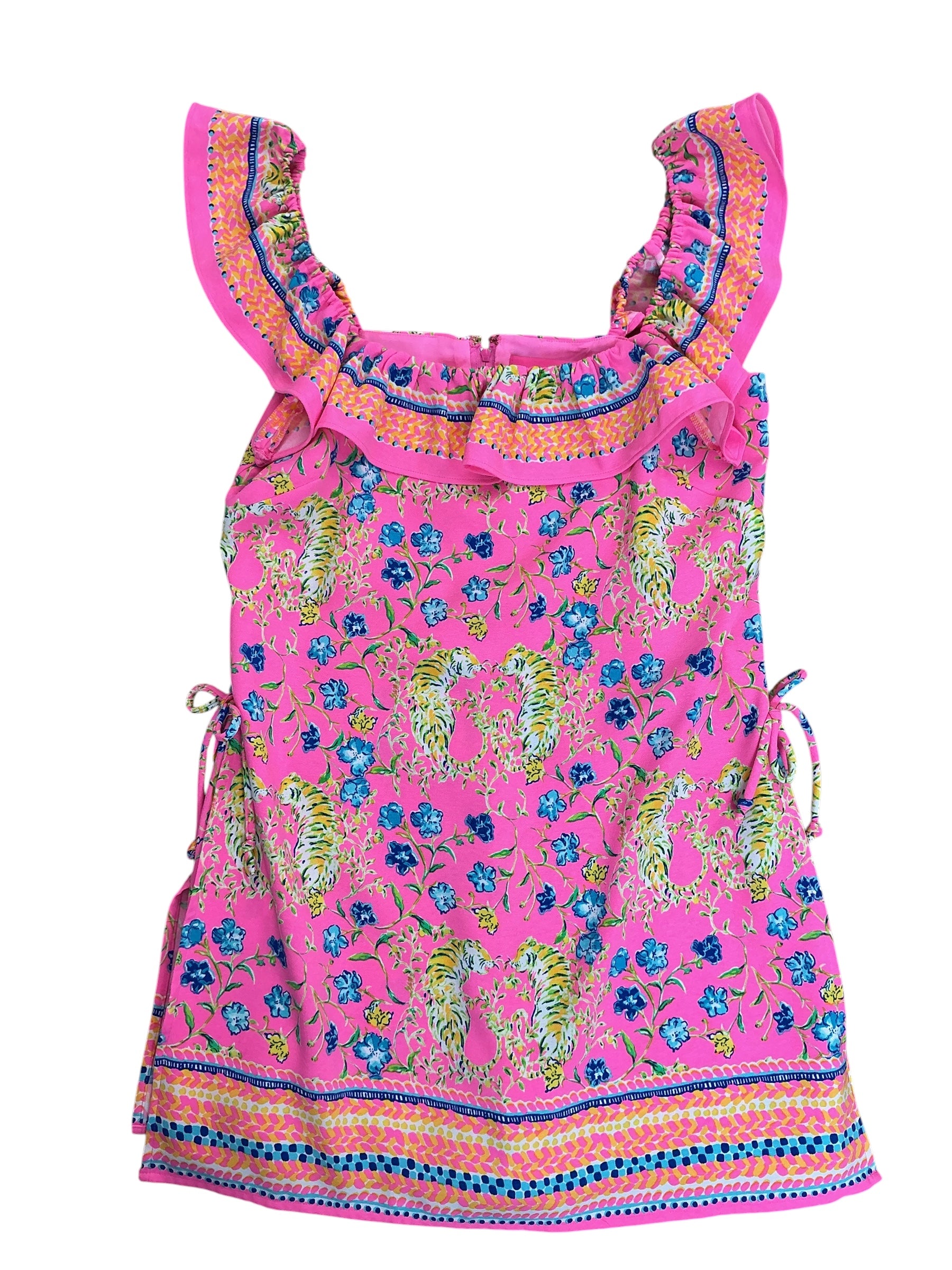 Lilly Pulitzer Zoya Romper Prosecco Pink Tigress Garden Engineered - Size 6