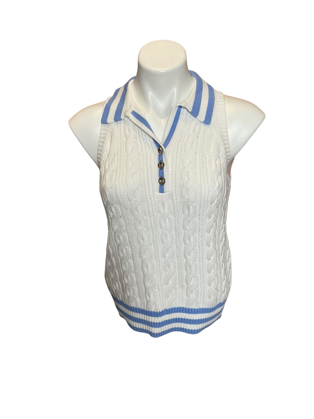 Lilly Pulitzer NWT Suzette Sweater Tank Resort White X Jacaranda Blue - Size XS