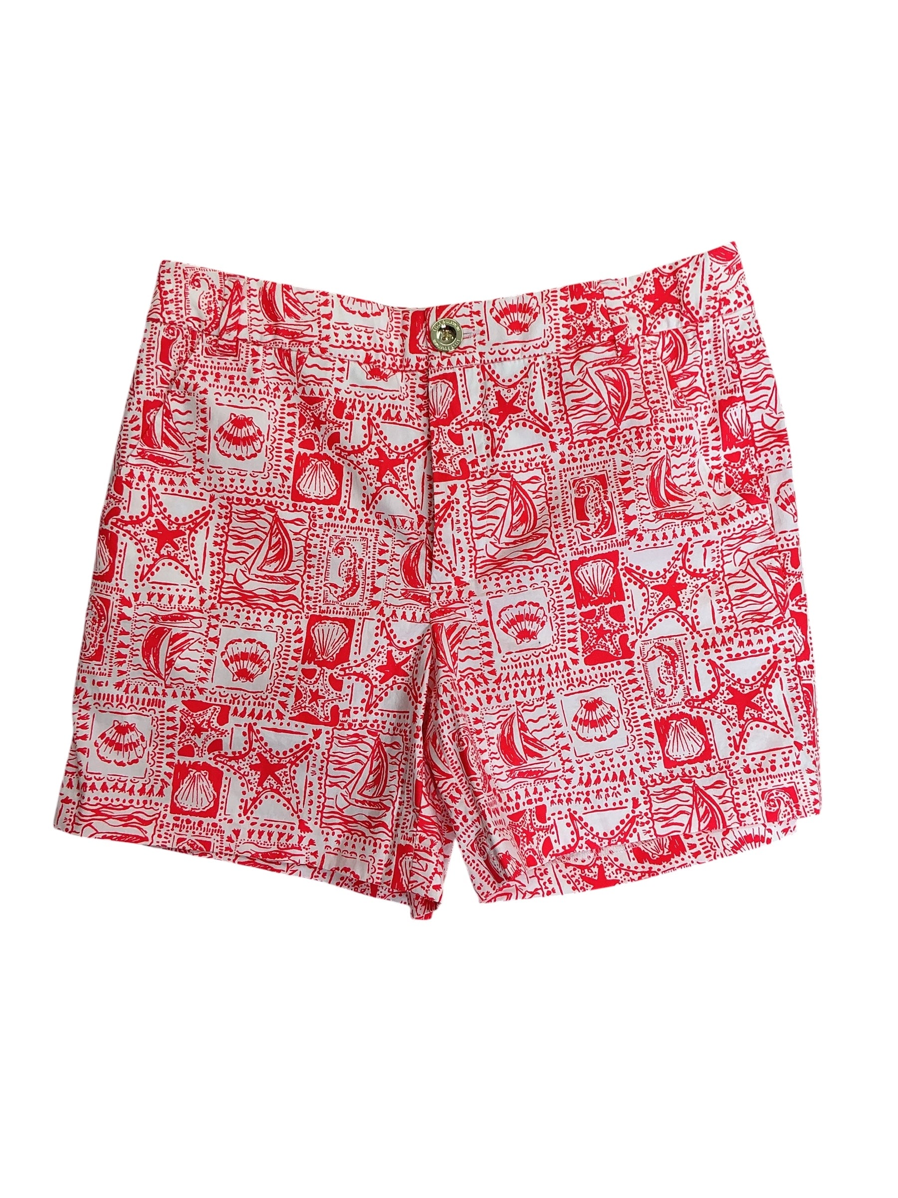 Lilly Pulitzer Alicent Shorts Mizner Red Seaside Harbour - Size 2