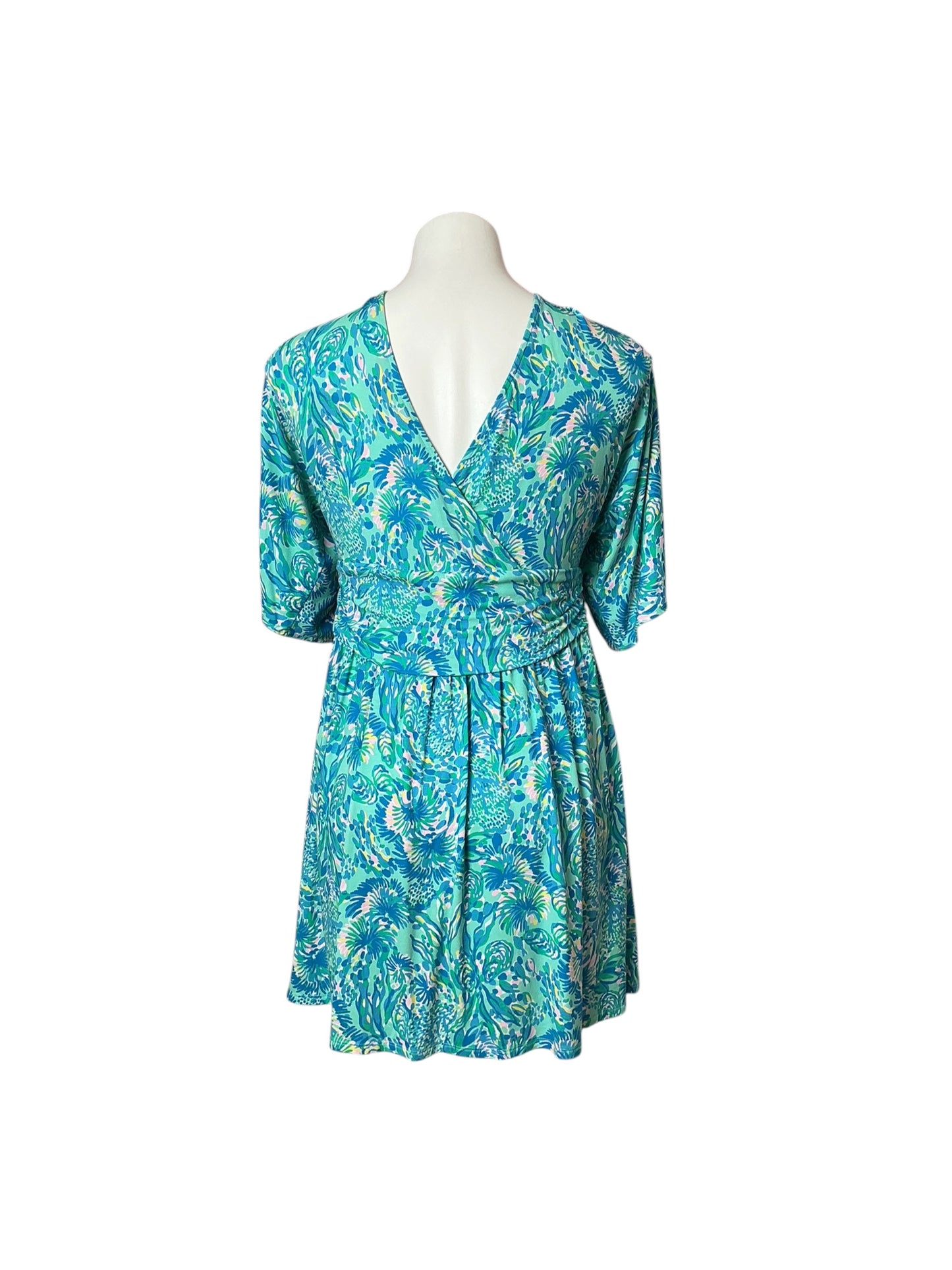 Lilly Pulitzer Parigi Skort Romper Surf Blue Coral Of The Story - Size L