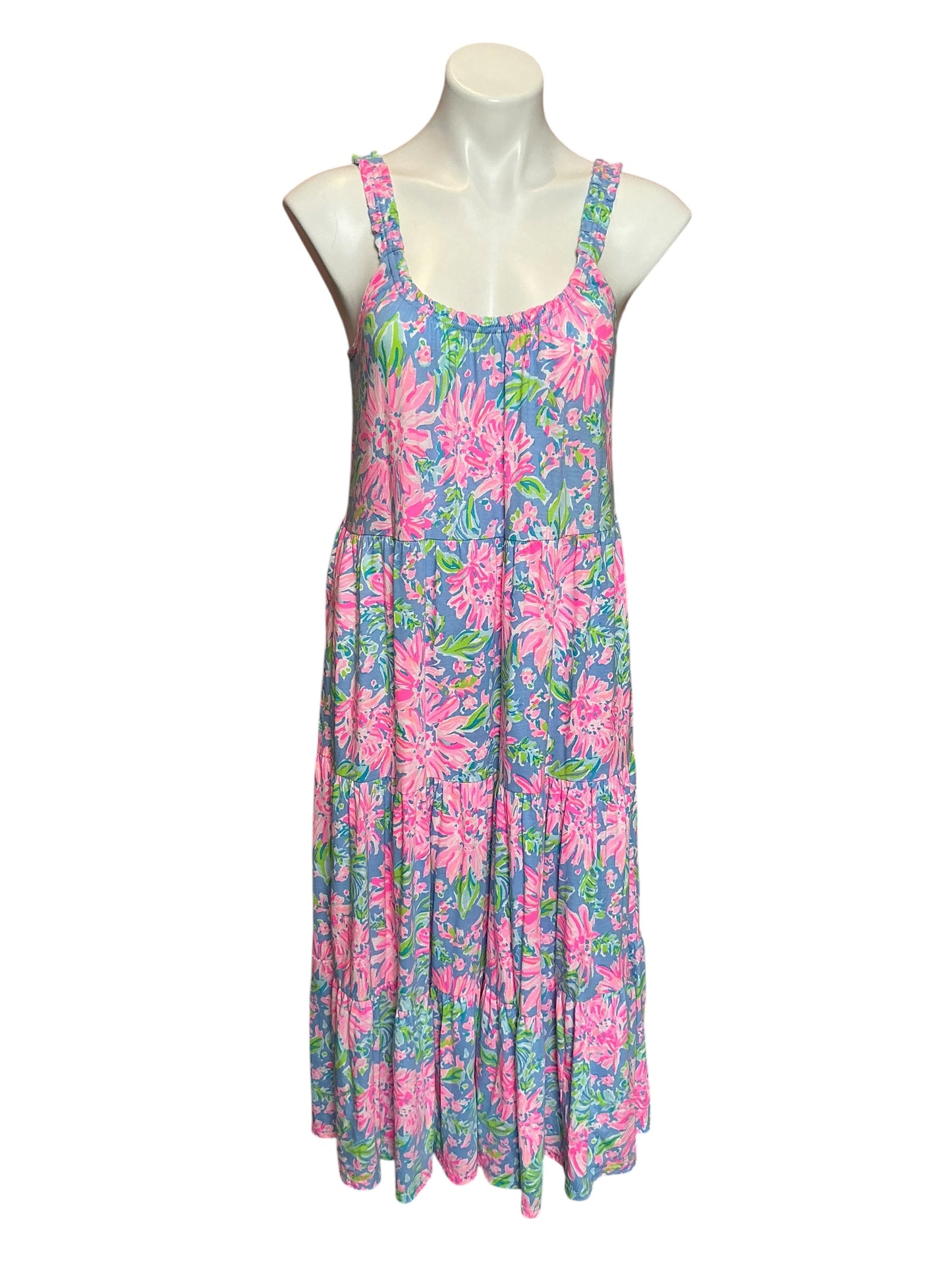 Lilly Pulitzer Loro Midi Dress Blue Peri Sunrise Bay - Size S