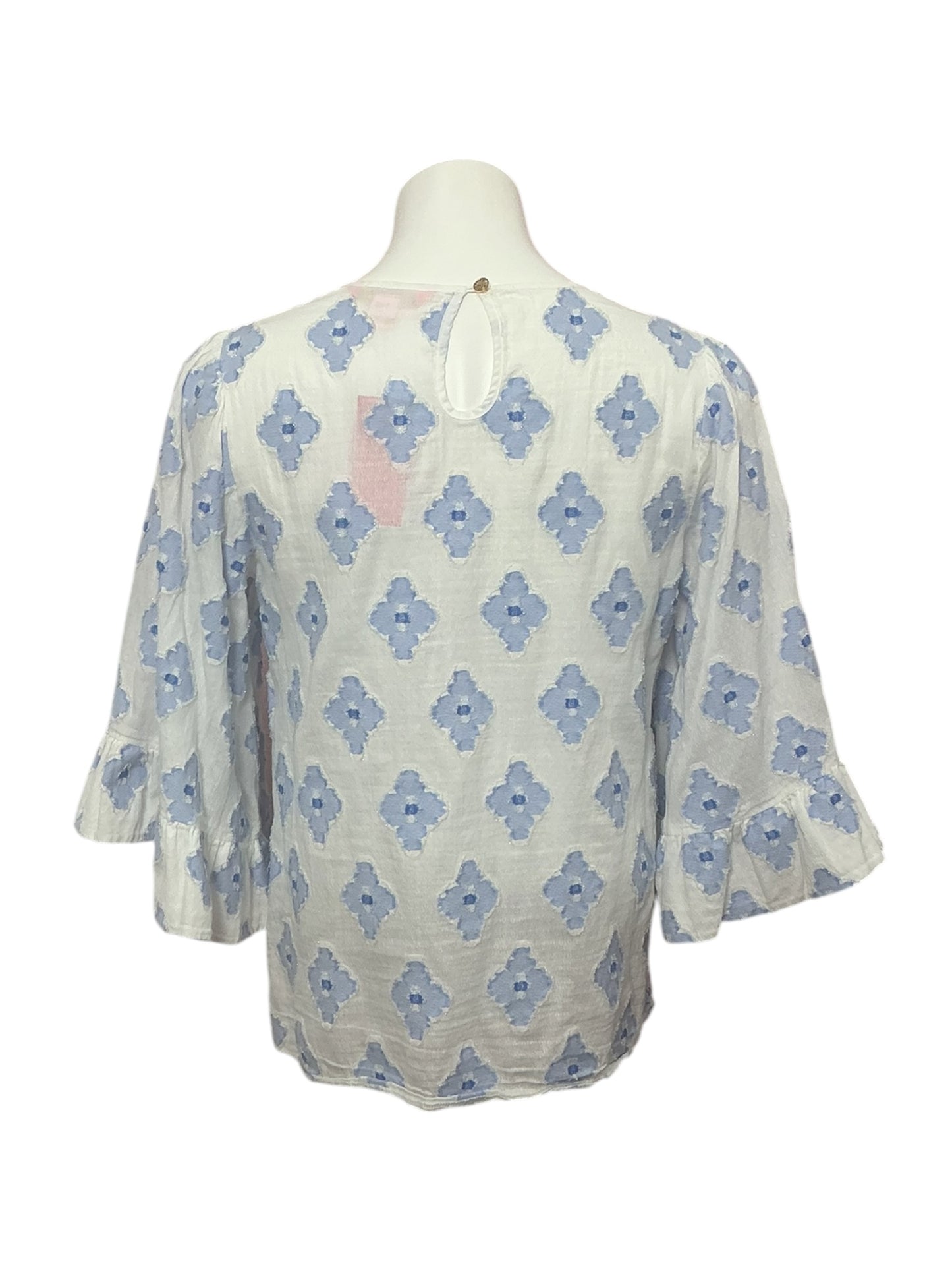 Lilly Pulitzer Francis Top Peri Blue Medallion Lurex Clip - Size S