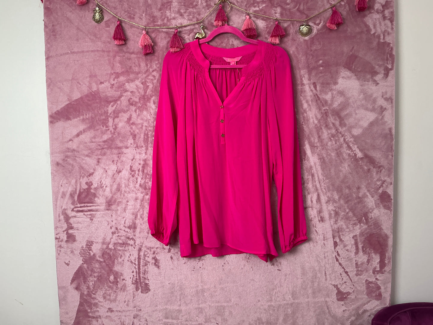 Lilly Pulitzer NWT Elsa Top Pink Palms - Size XL