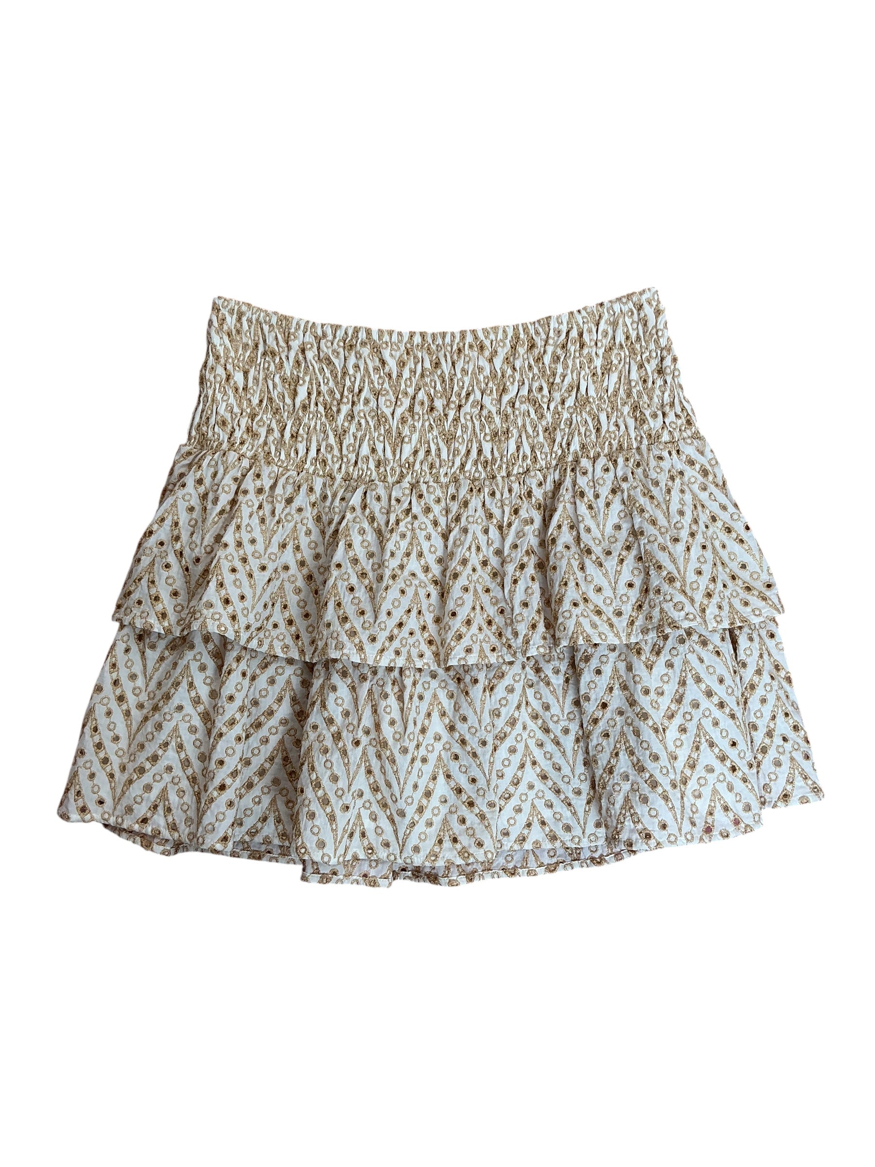 Lilly Pulitzer Yara Eyelet Skirt Sand Bar Mermaid Tail Metallic - Size 12