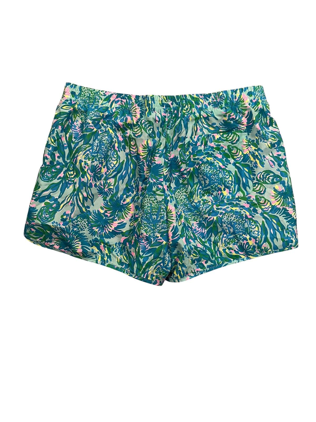 Lilly Pulitzer Luxletic Ocean Trail Shorts Maldives Green Turtle Wave - Size M