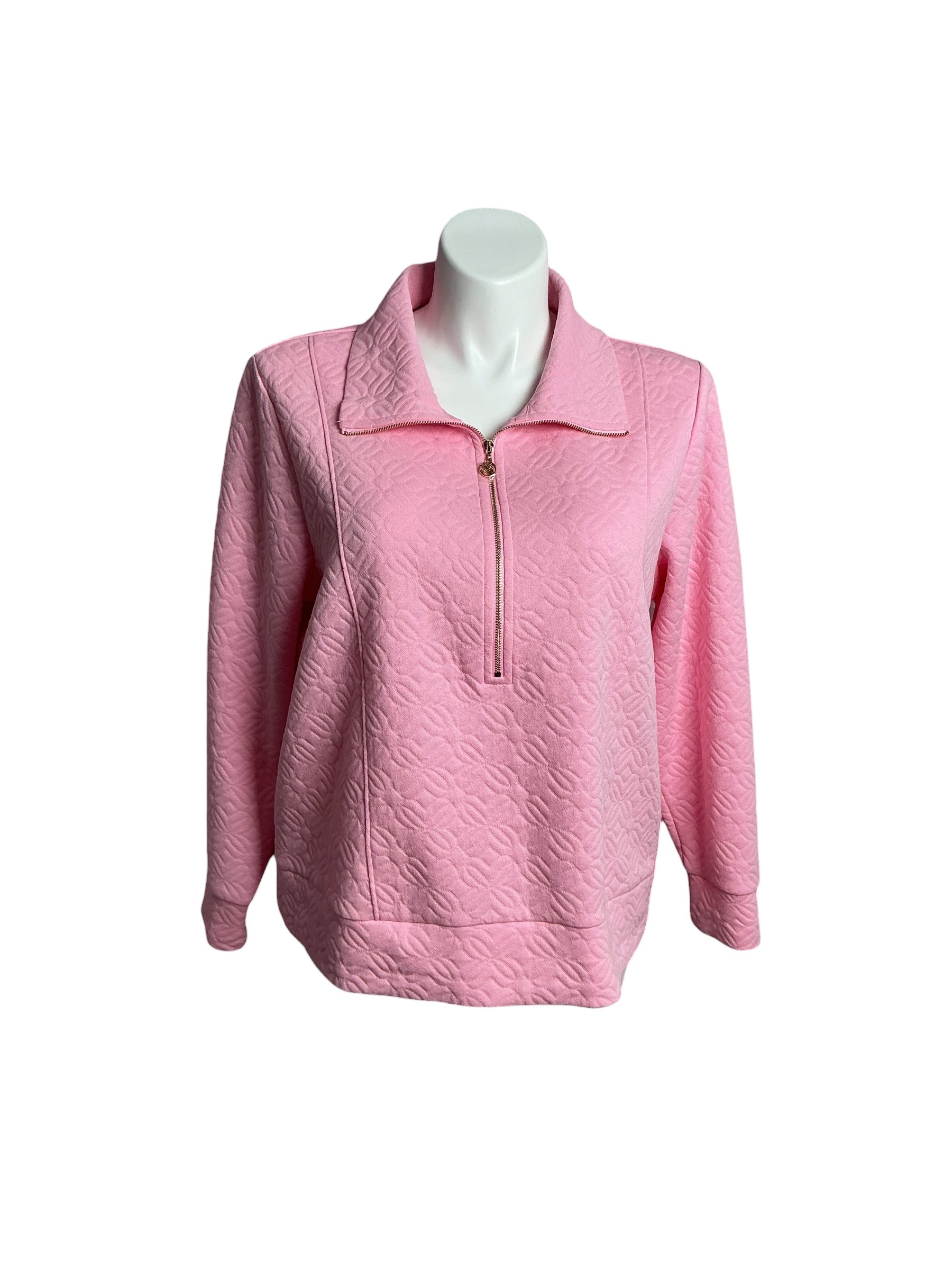 Lilly Pulitzer- NWT Eleni Pullover Conch Shell Pink Butterfly Quilted Knit Size XL