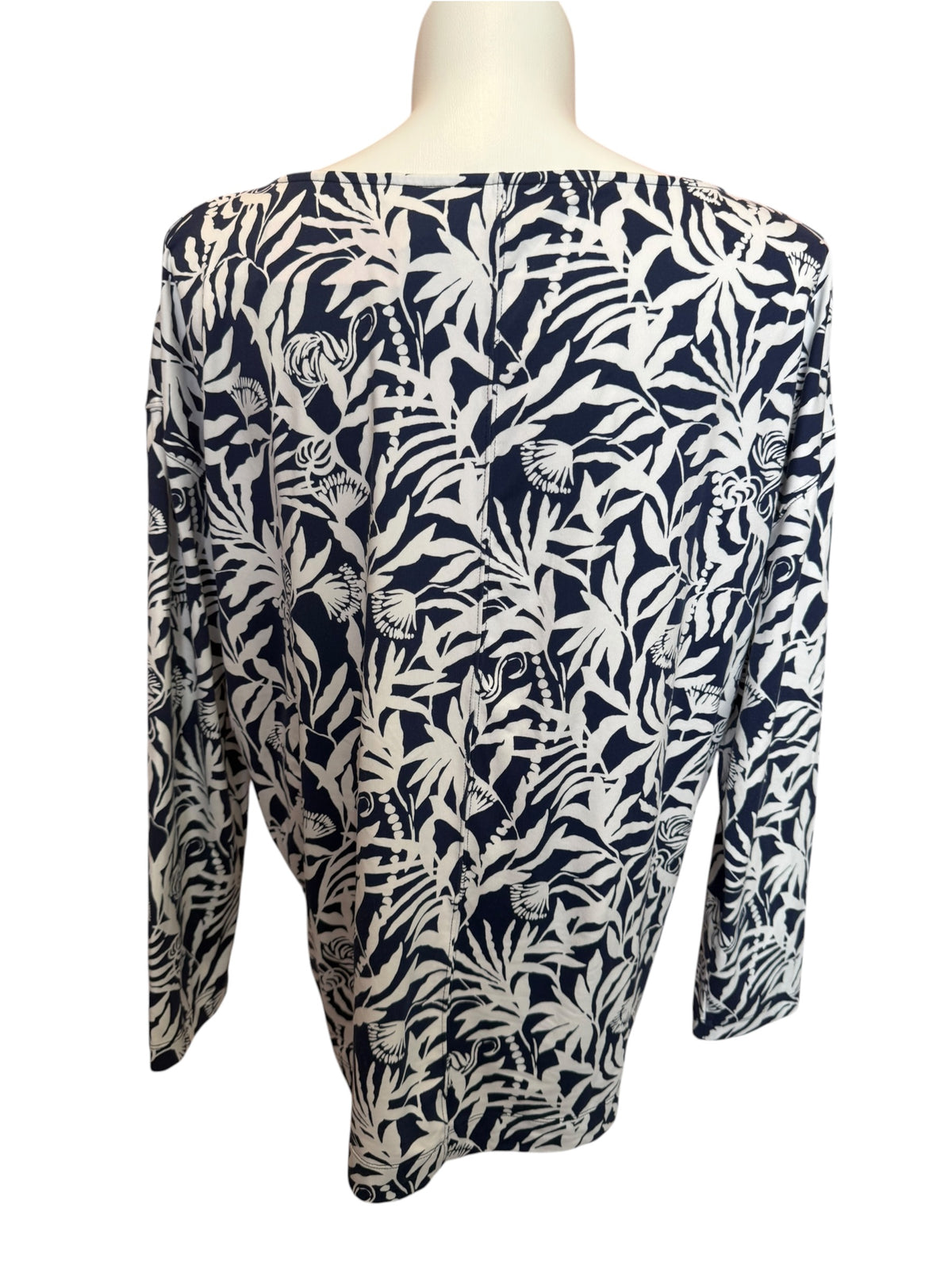 Lilly Pulitzer UPF 50+ Karessa Top Low Tide Navy Flocking To Paradise - Size XXL