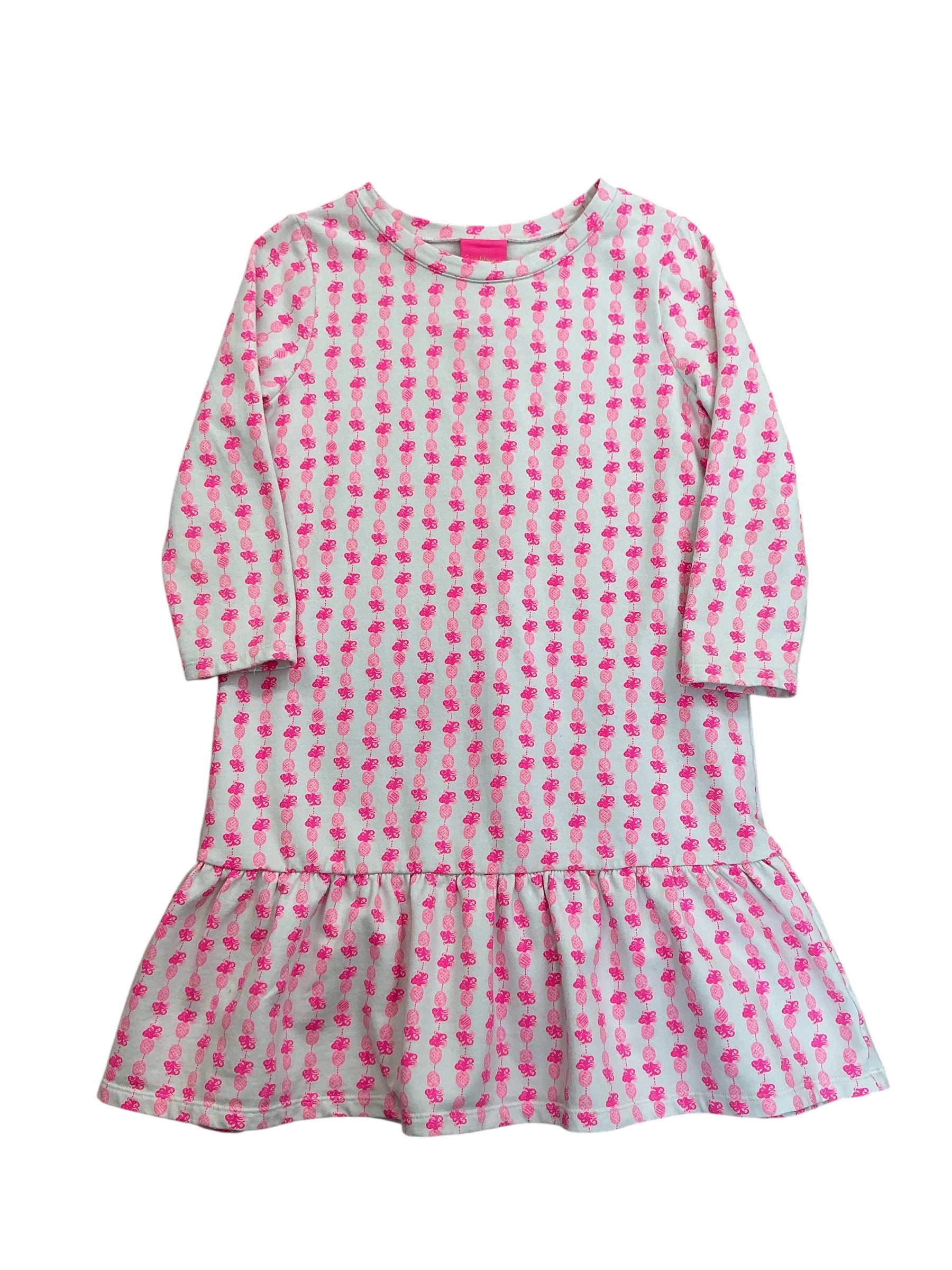 Lilly Pulitzer Girls Kim Dress Pink Topaz Fineapple - Size XL 12-14