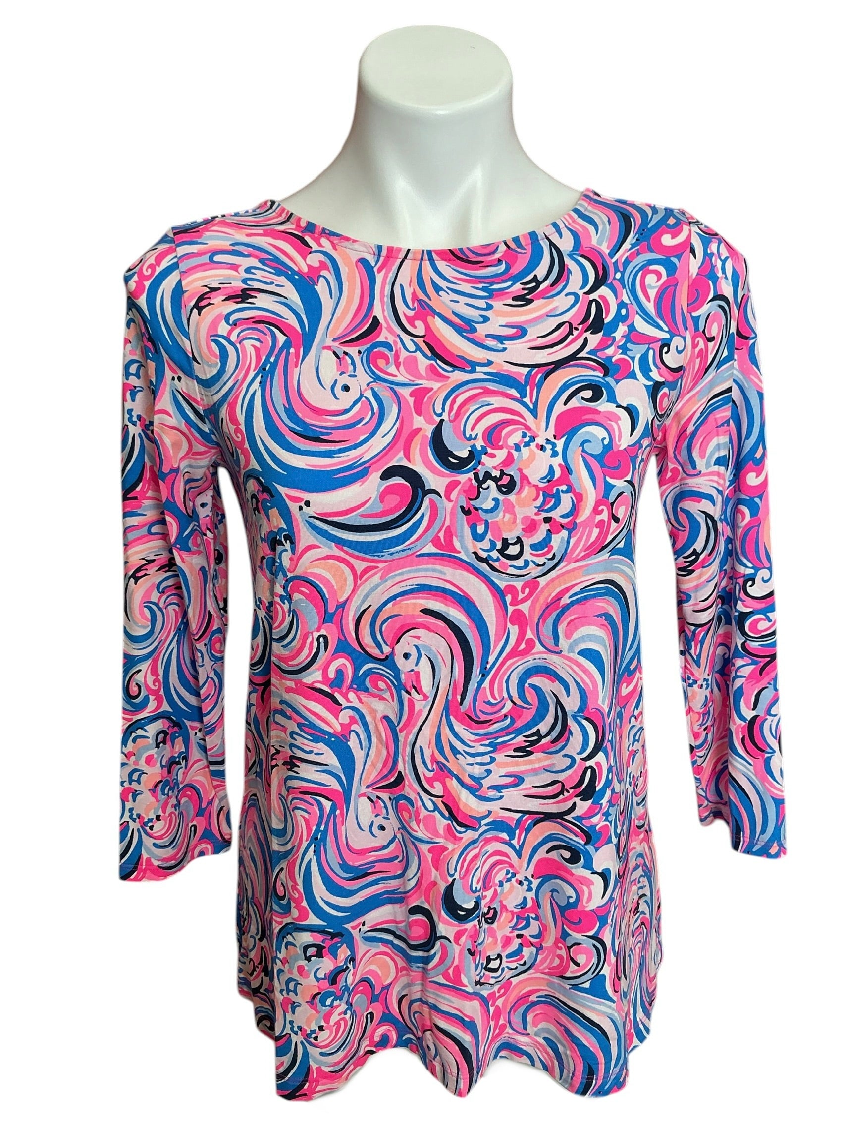 Lilly Pulitzer Ophelia Top Raz Berry Flamingoals - Size M