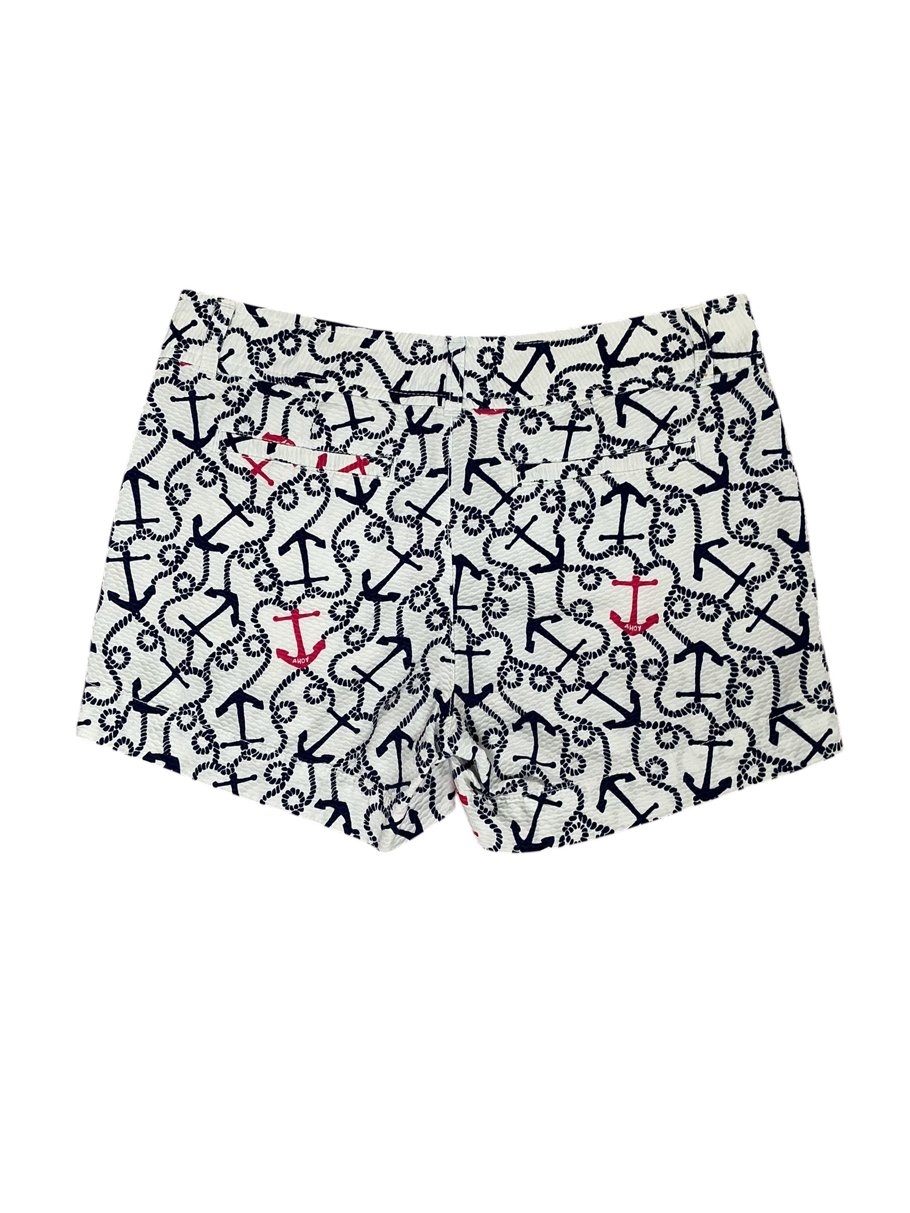 Lilly Pulitzer Callahan Shorts White Navy Ahoy There - Size 6