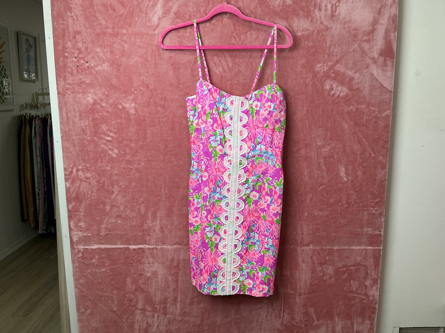 Lilly Pulitzer NWT Shelli Stretch Dress Amethyst Moms The World - Size 16