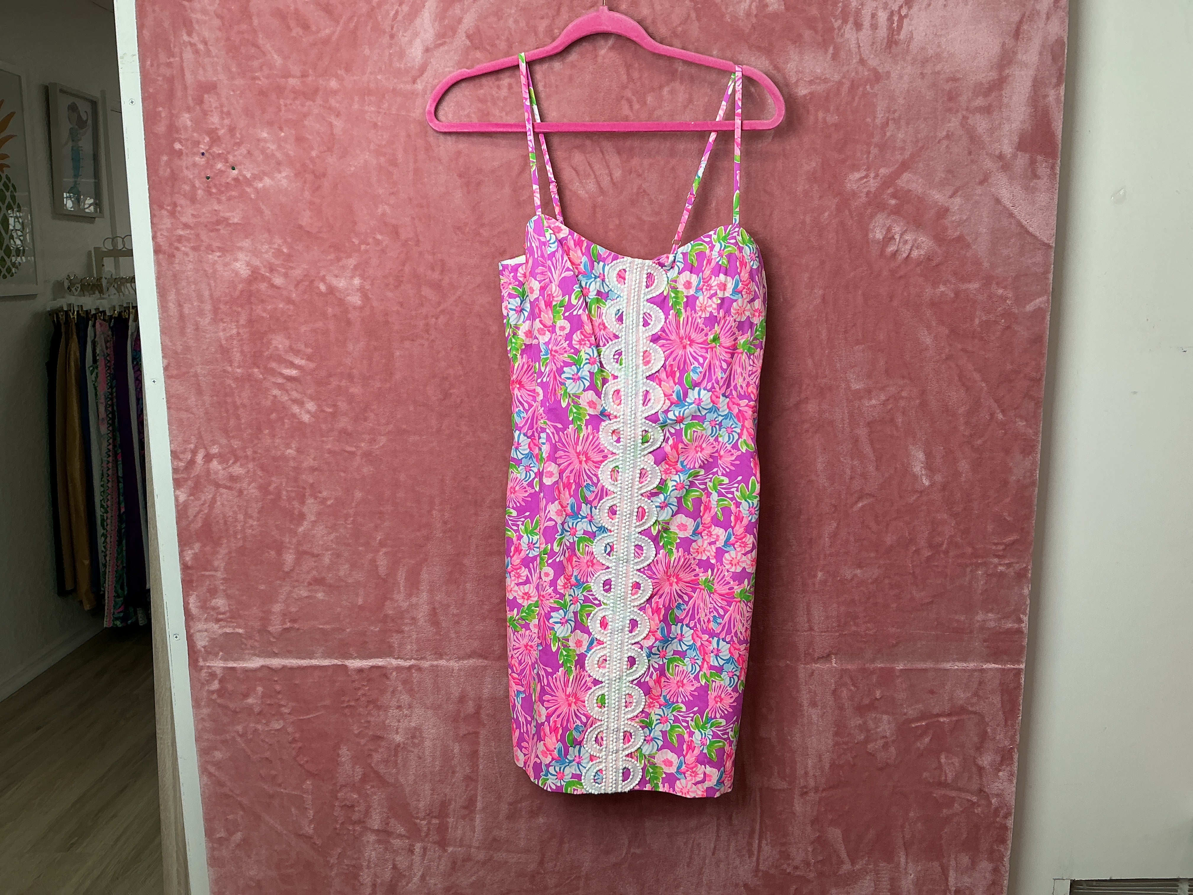 Lilly Pulitzer NWT Shelli Stretch Dress Amethyst Moms The World - Size 16