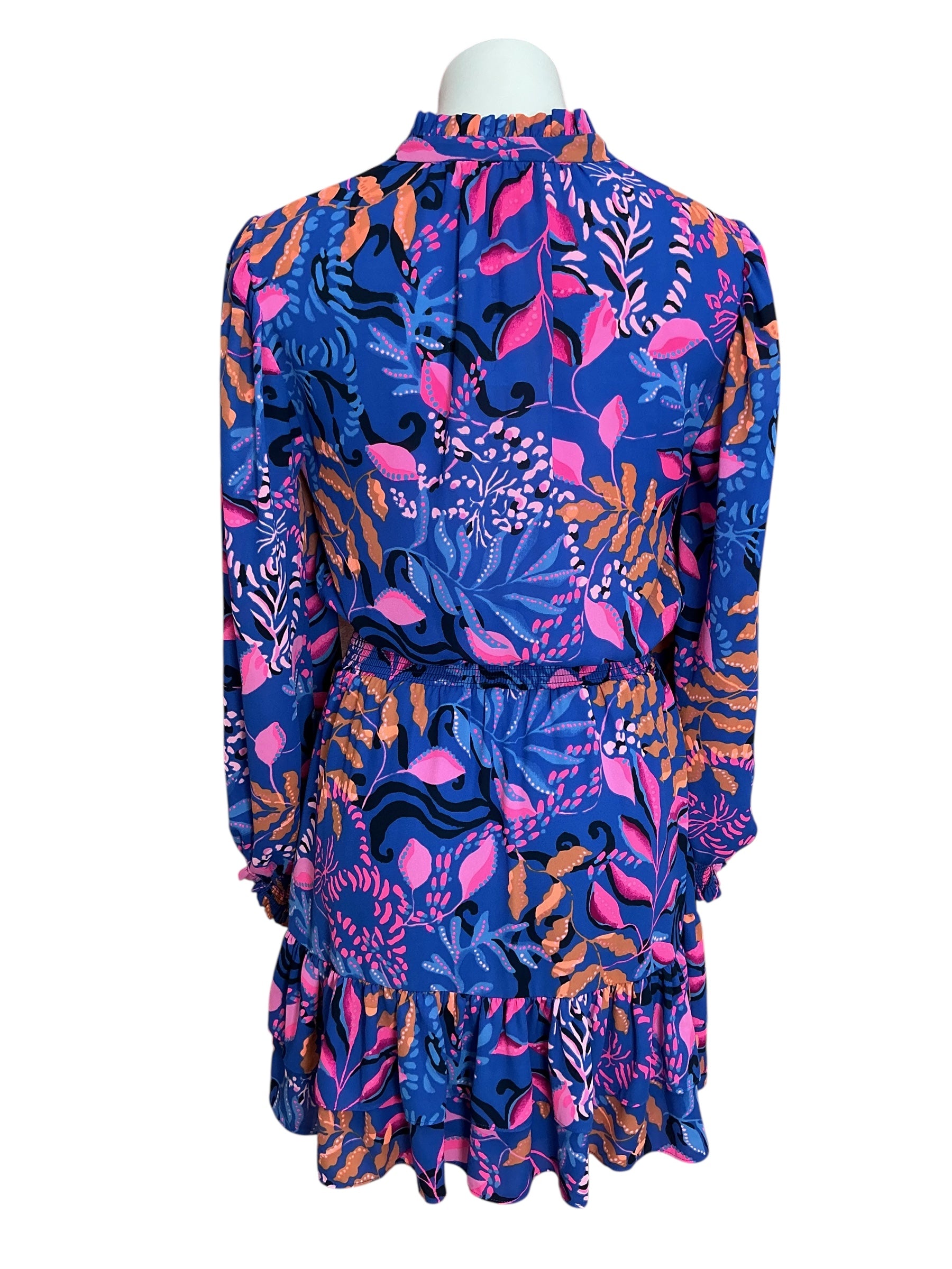 Lilly Pulitzer Shilah Tiered Dress Borealis Blue Absolute Purrfection - Size 6