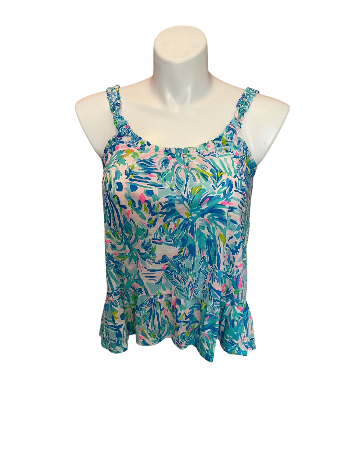 Lilly Pulitzer Loro Knit Top Blue Ibiza Cabana Cocktail - Size S