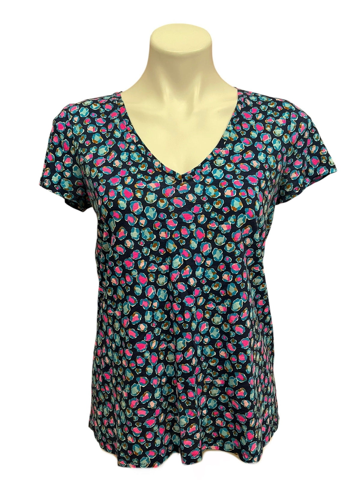 Lilly Pulitzer Etta V Neck Top Seabreeze Low Tide Navy Spotted In The Wild - Size S