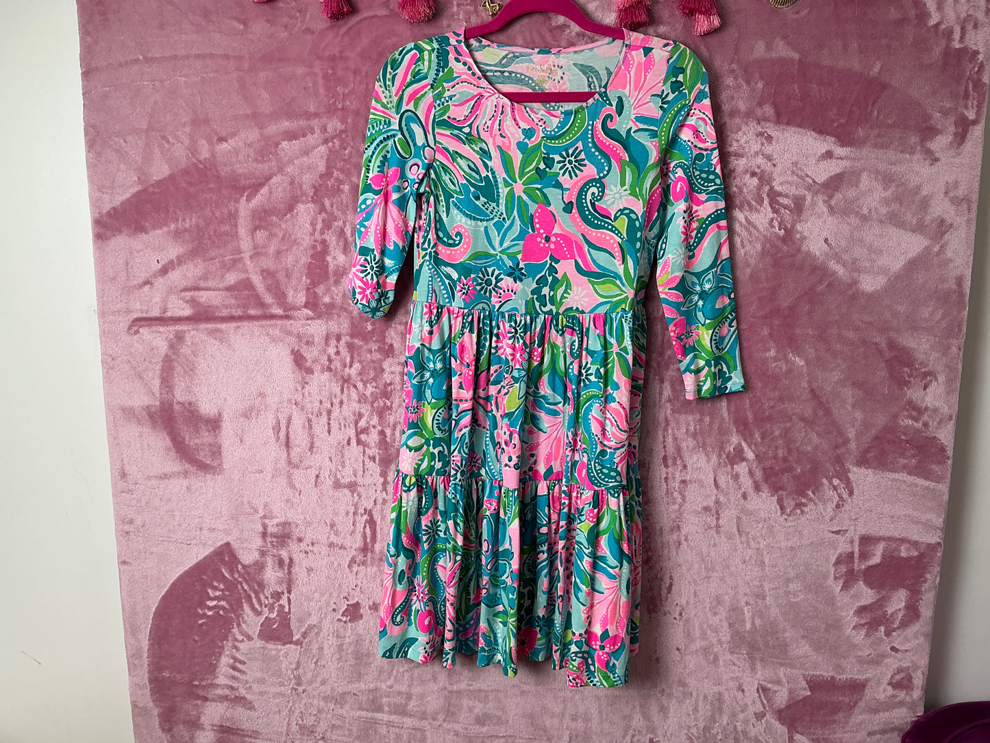 Lilly Pulitzer Geanna Swing Dress - Turquoise Oasis Golden Hour - Size XXS