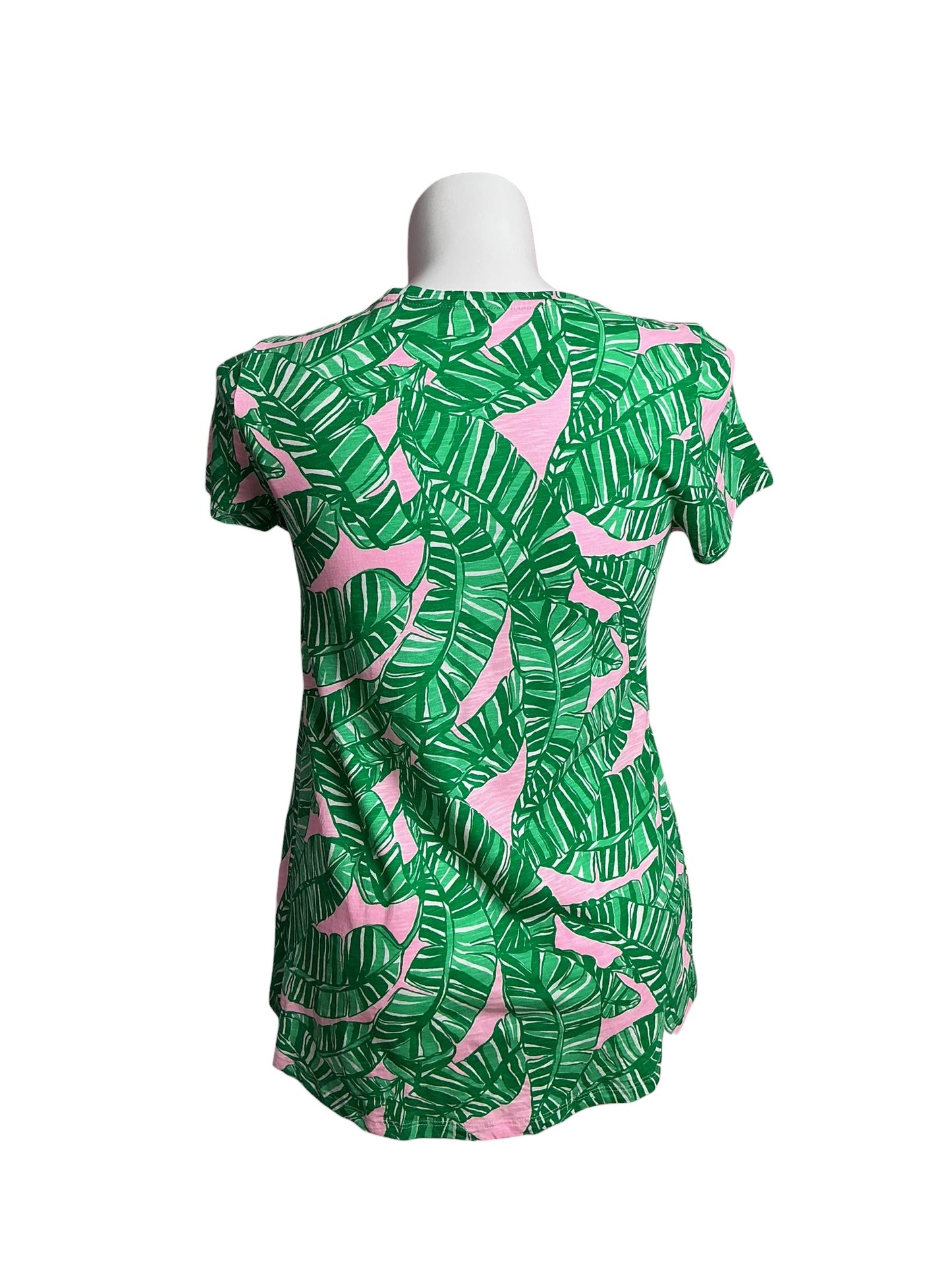 Lilly Pulitzer- Etta V-Neck Top Conch Shell Pink Let’s Go Bananas Size M