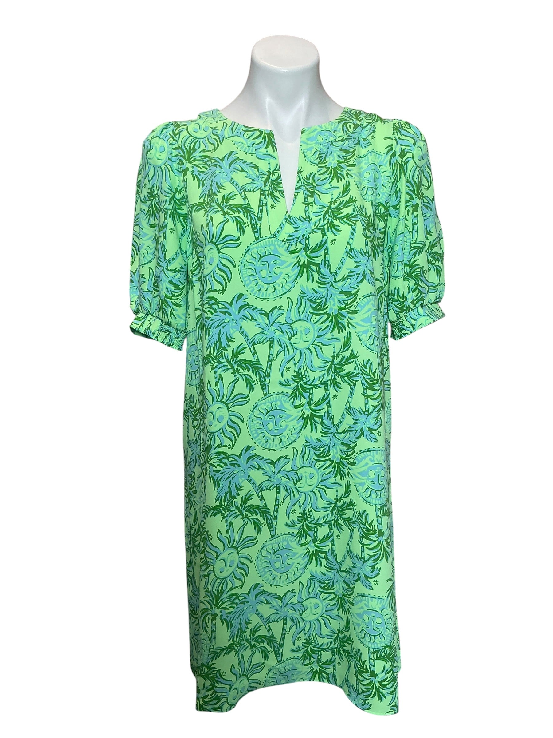Lilly Pulitzer Olivine Short Sleeve Dress Cool Mint Catchin Rays - Size 8
