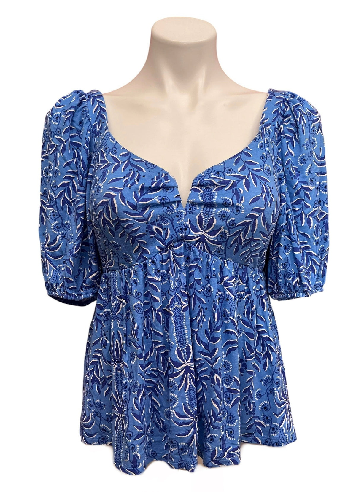 Lilly Pulitzer Floriana Knit Top Abaco Blue Have It Both Rays - Size M