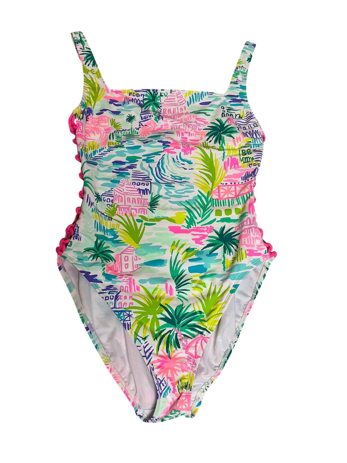 Lilly Pulitzer Morri One-Piece Swimsuit Multi Private Island - Size 12