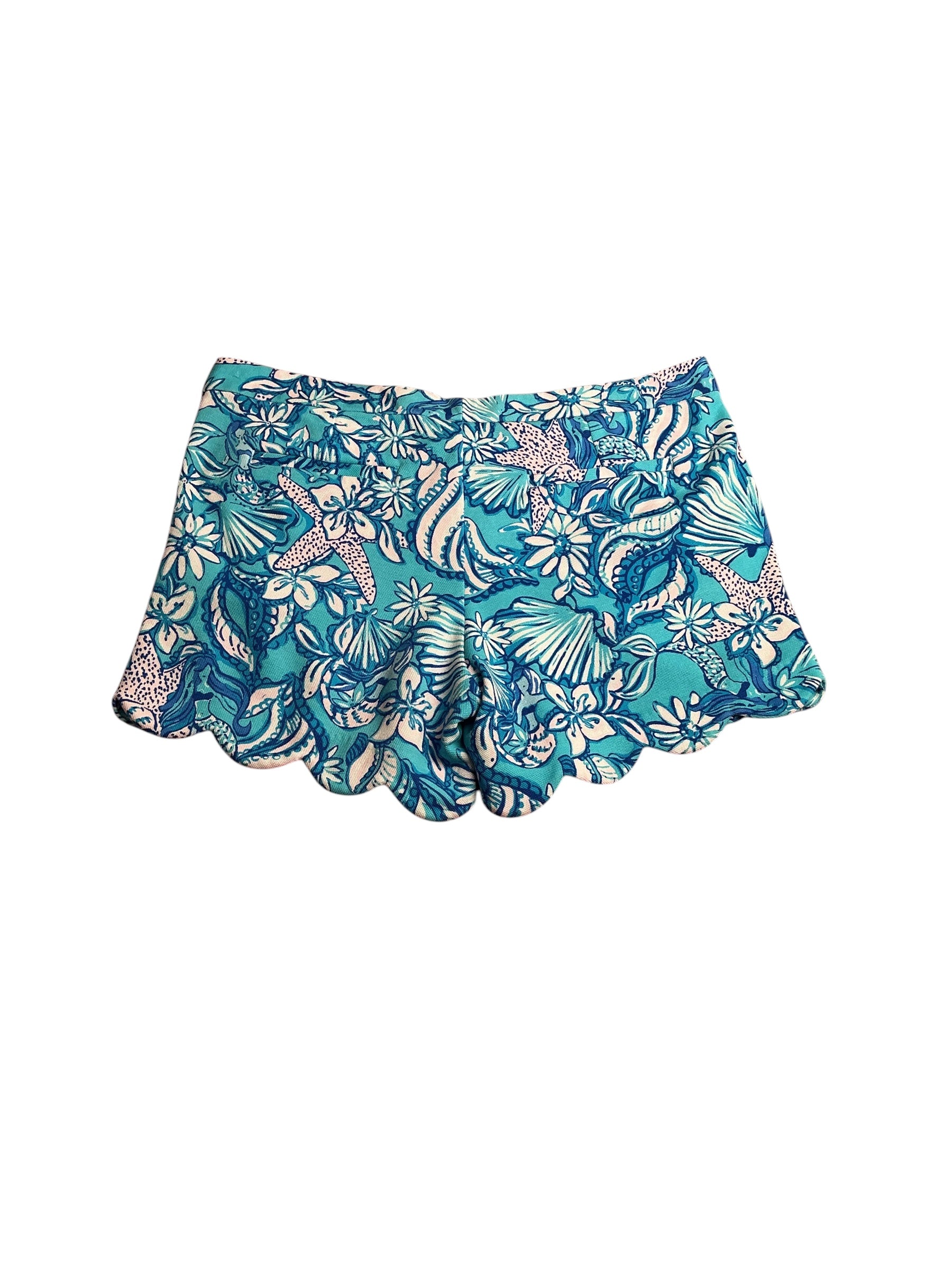 Lilly Pulitzer- Buttercup Knit Scallop Short Amalfi Blue Sound The Sirens Size 12