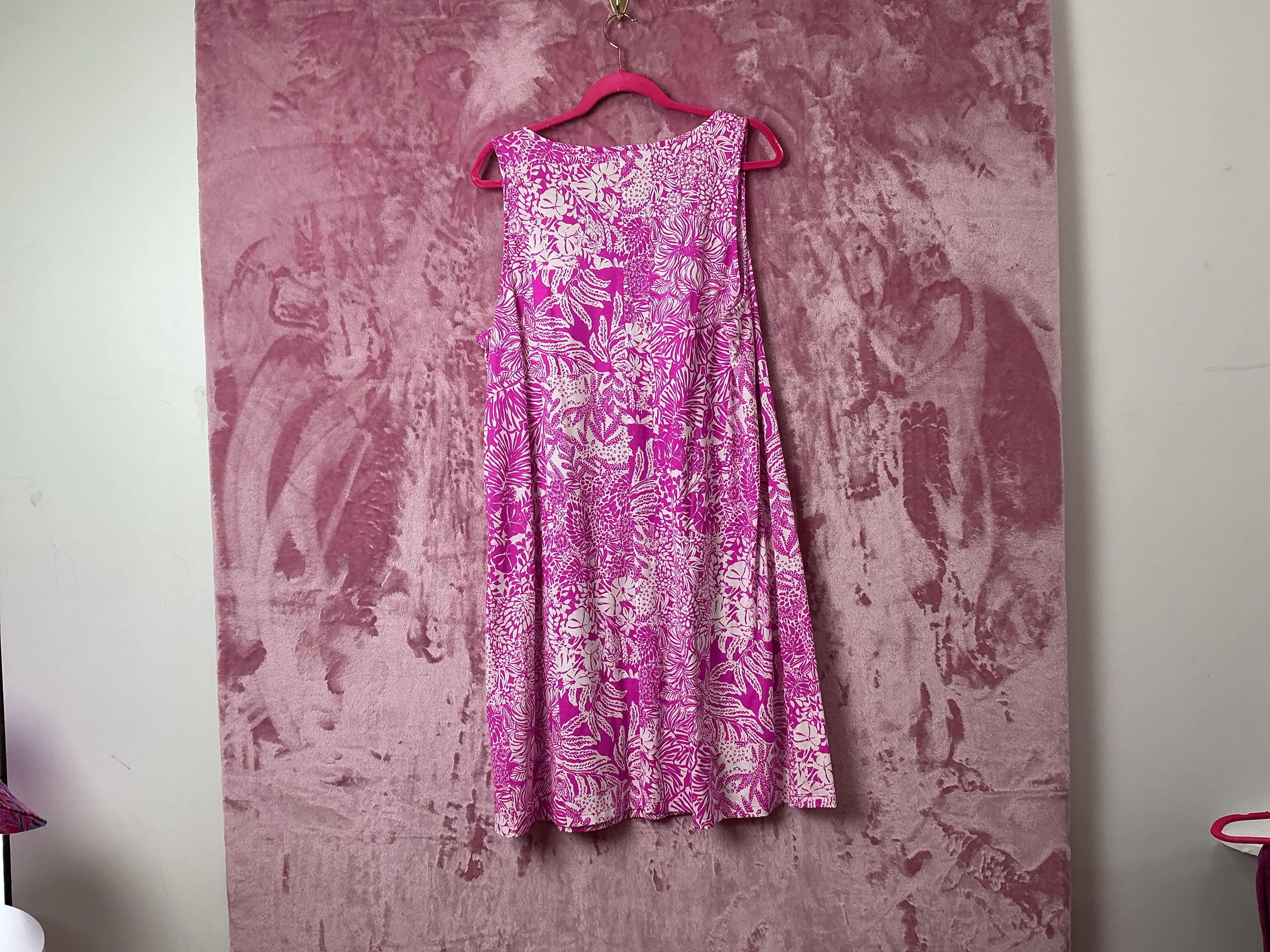 Lilly Pulitzer NWT Lela Henley Tank Dress Wild Fuchsia Swipe Right - Size XL